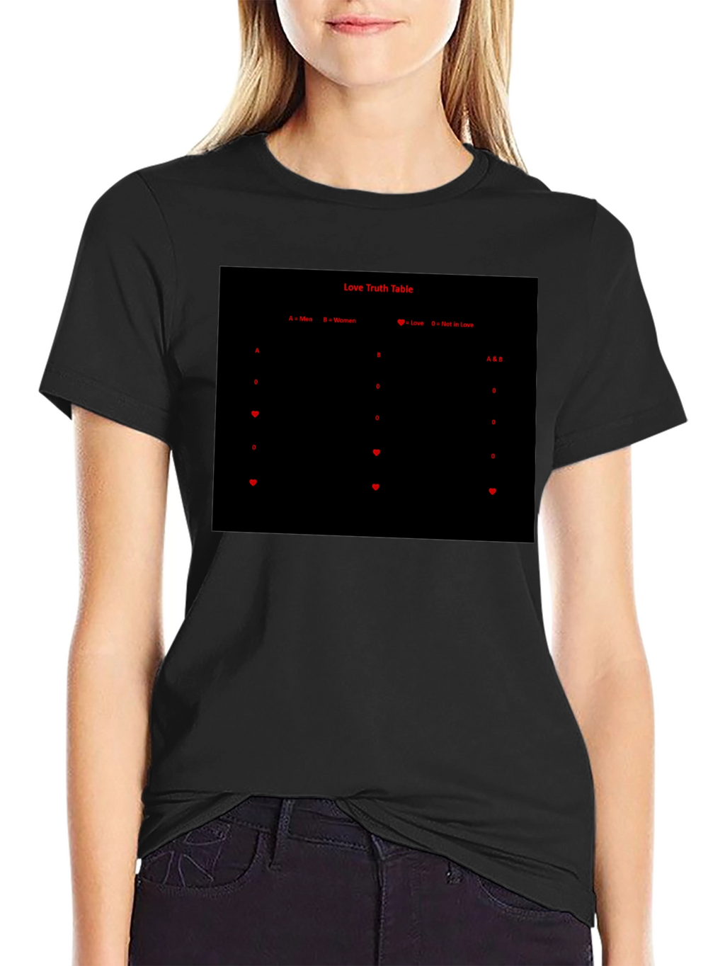 Love Truth Table T-Shirt - Mens Black Graphic Tee