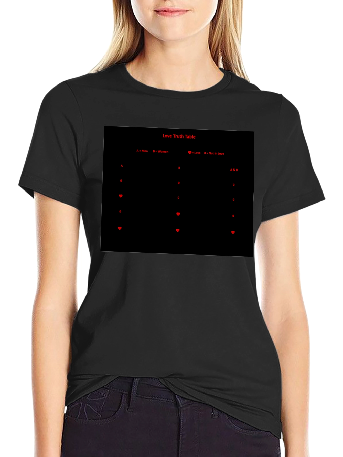 Love Truth Table T-Shirt - Mens Black Graphic Tee