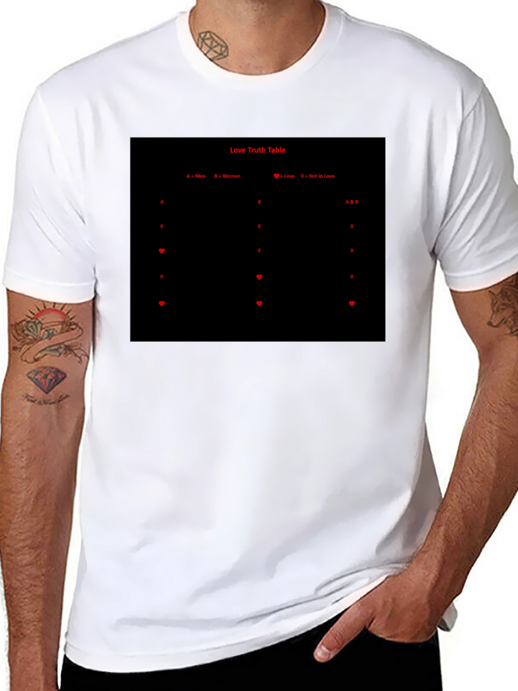 Love Truth Table T-Shirt - Mens Black Graphic Tee