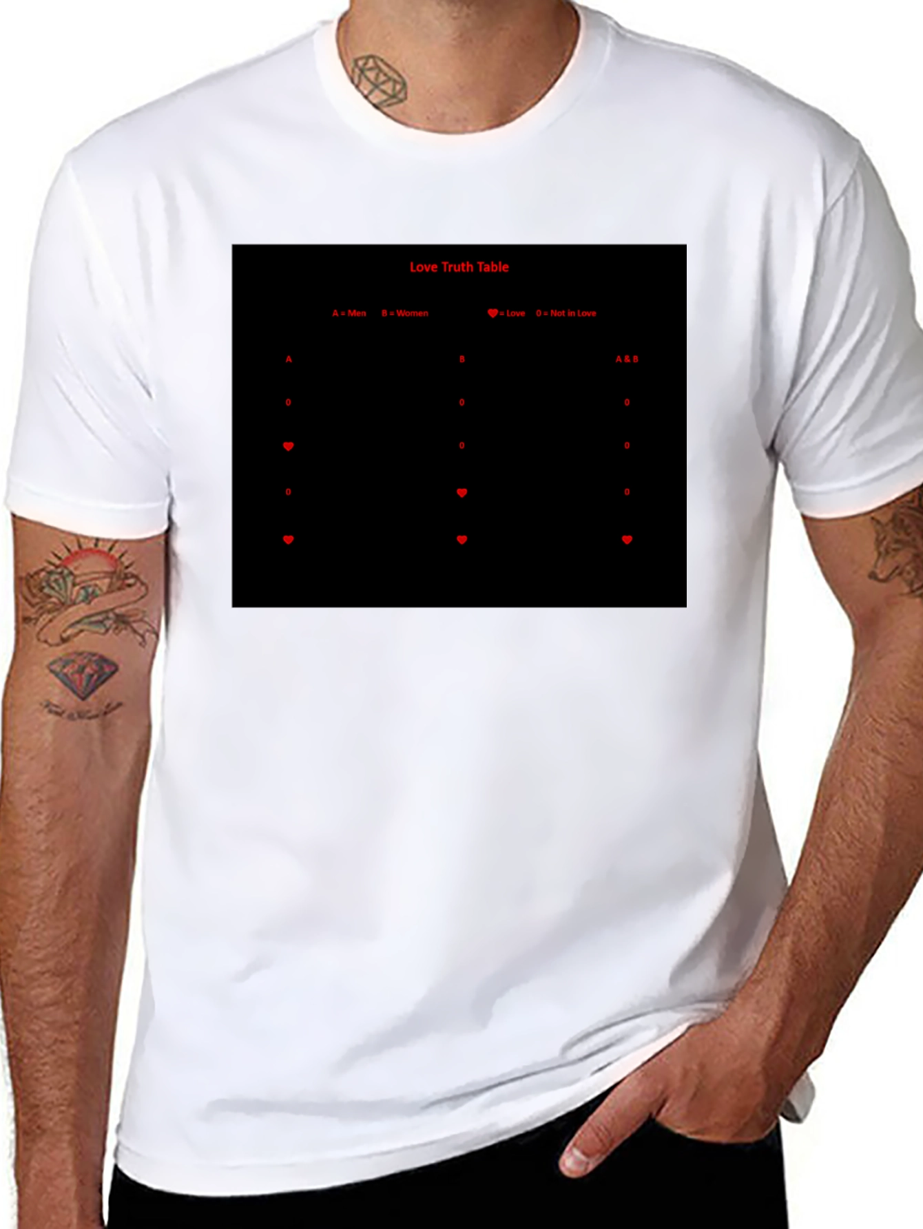 Love Truth Table T-Shirt - Mens Black Graphic Tee
