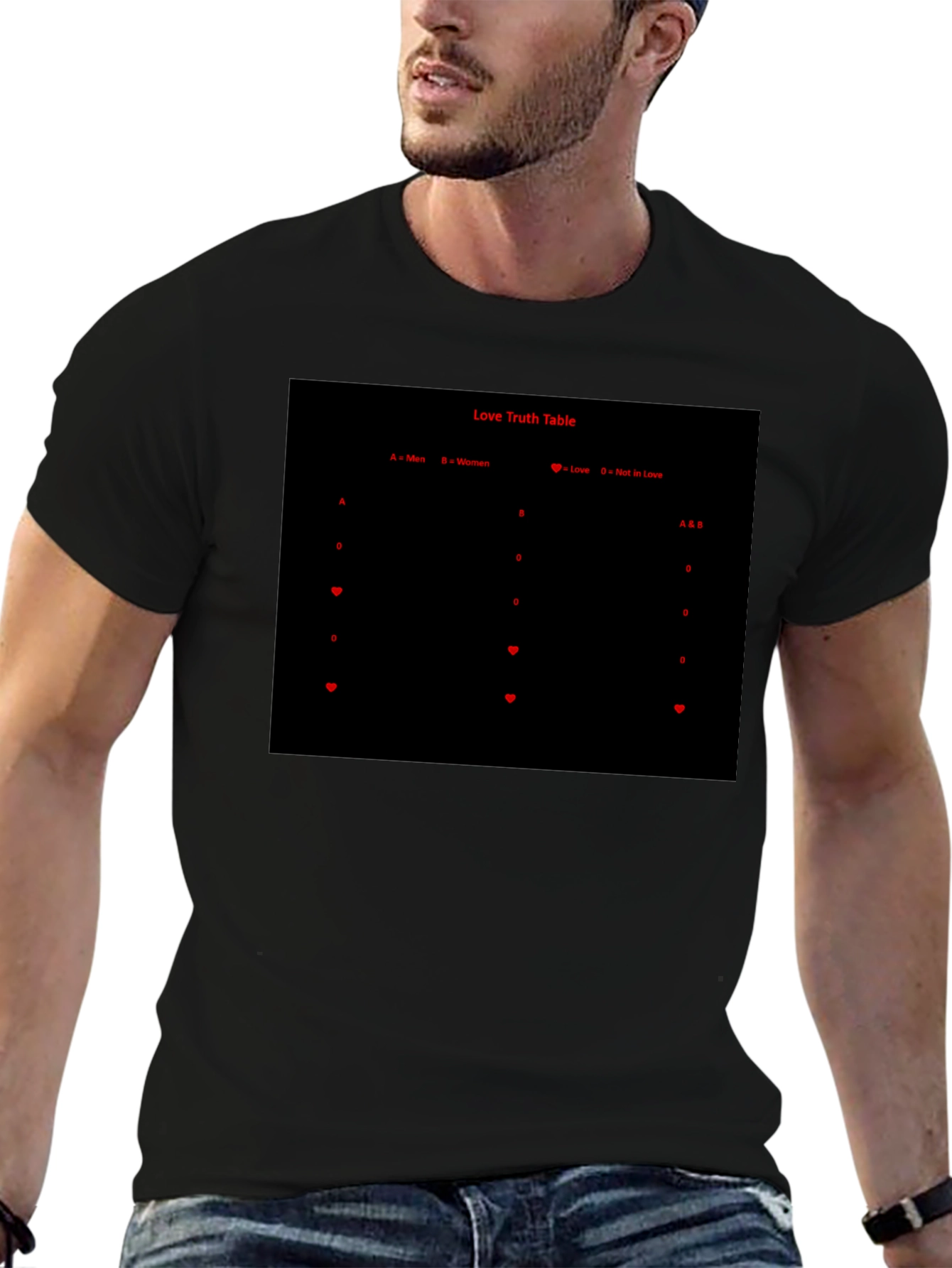 Love Truth Table T-Shirt - Mens Black Graphic Tee