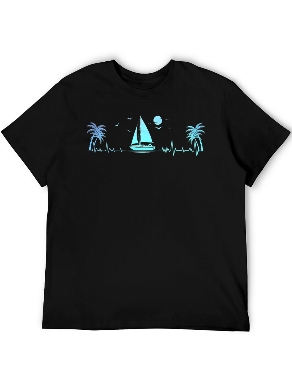 Sailboat Heartbeat Graphic T-Shirt