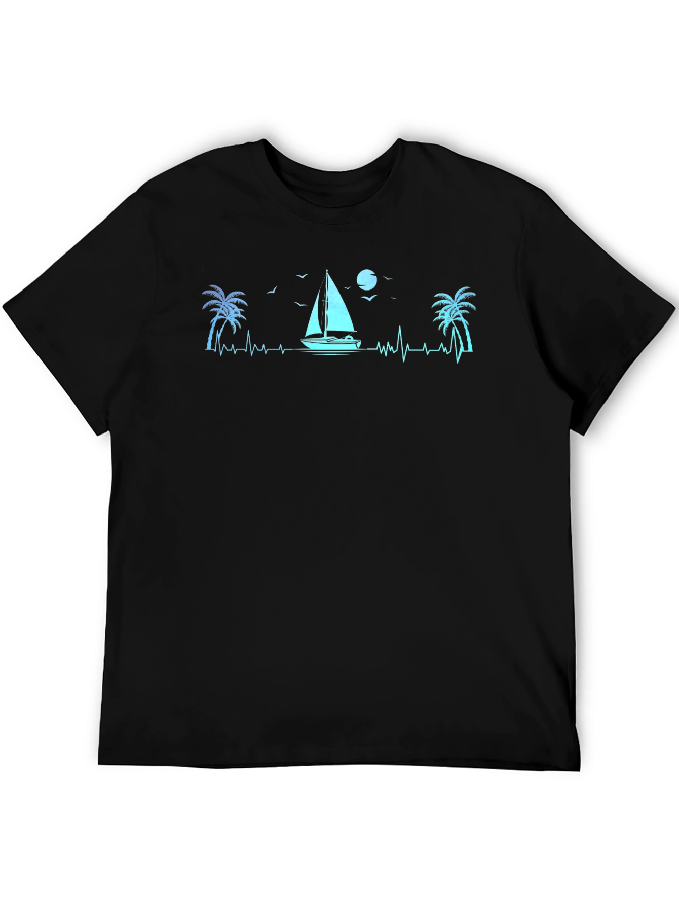 Sailboat Heartbeat Graphic T-Shirt