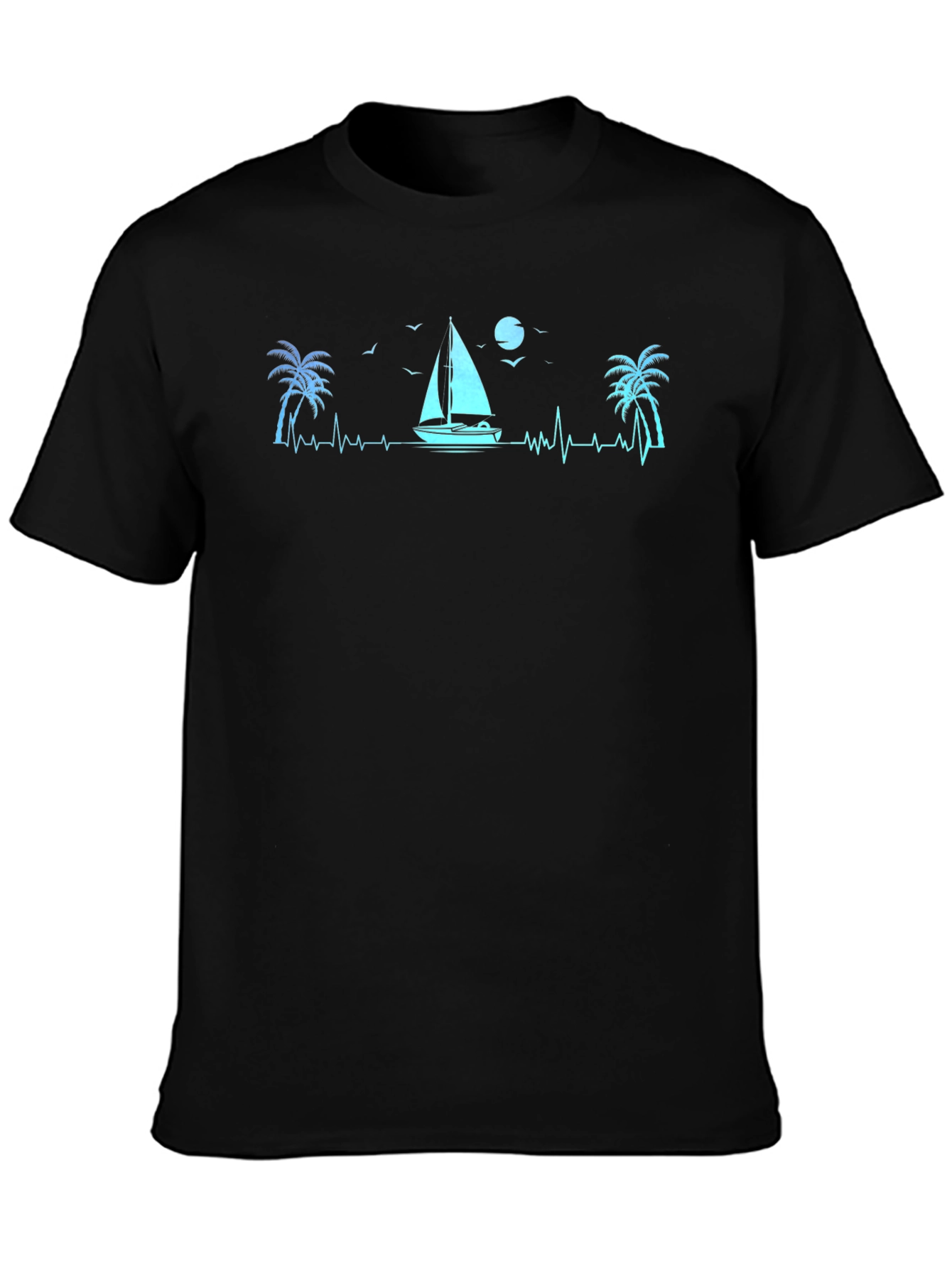 Sailboat Heartbeat Graphic T-Shirt