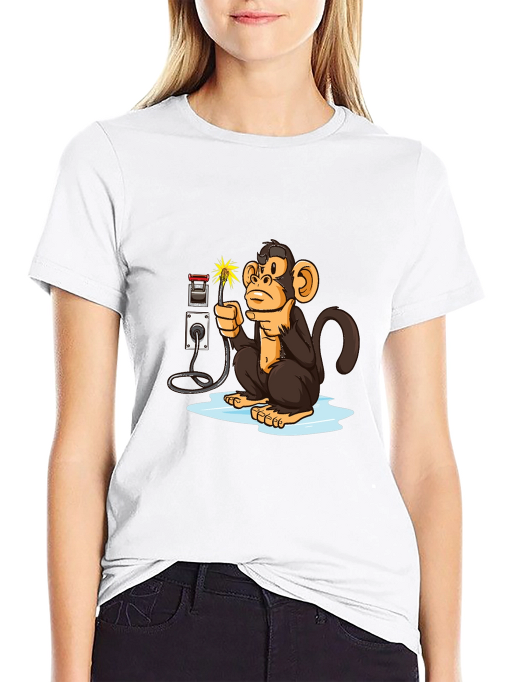 Monkey Electrician Graphic Tee