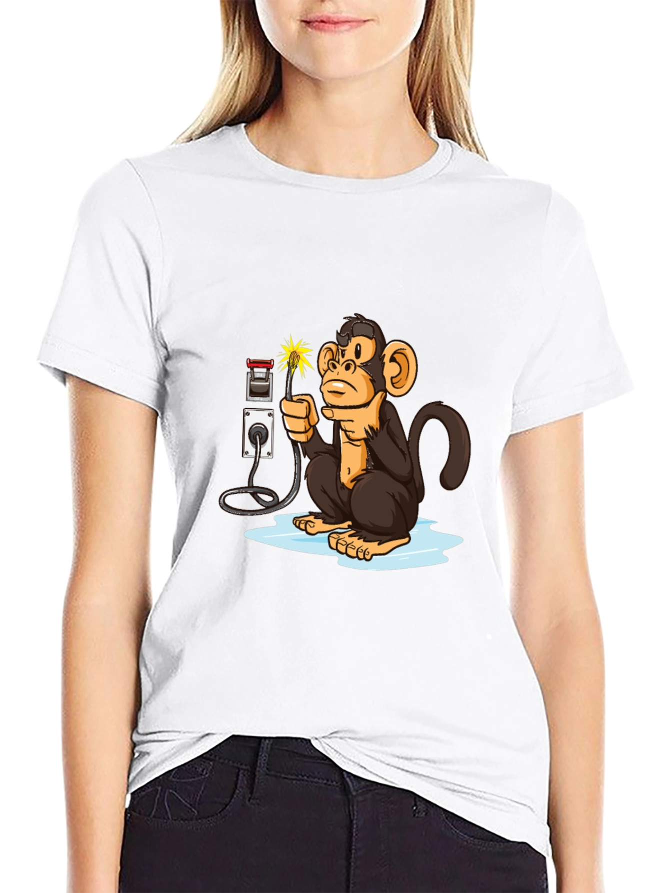 Monkey Electrician Graphic Tee