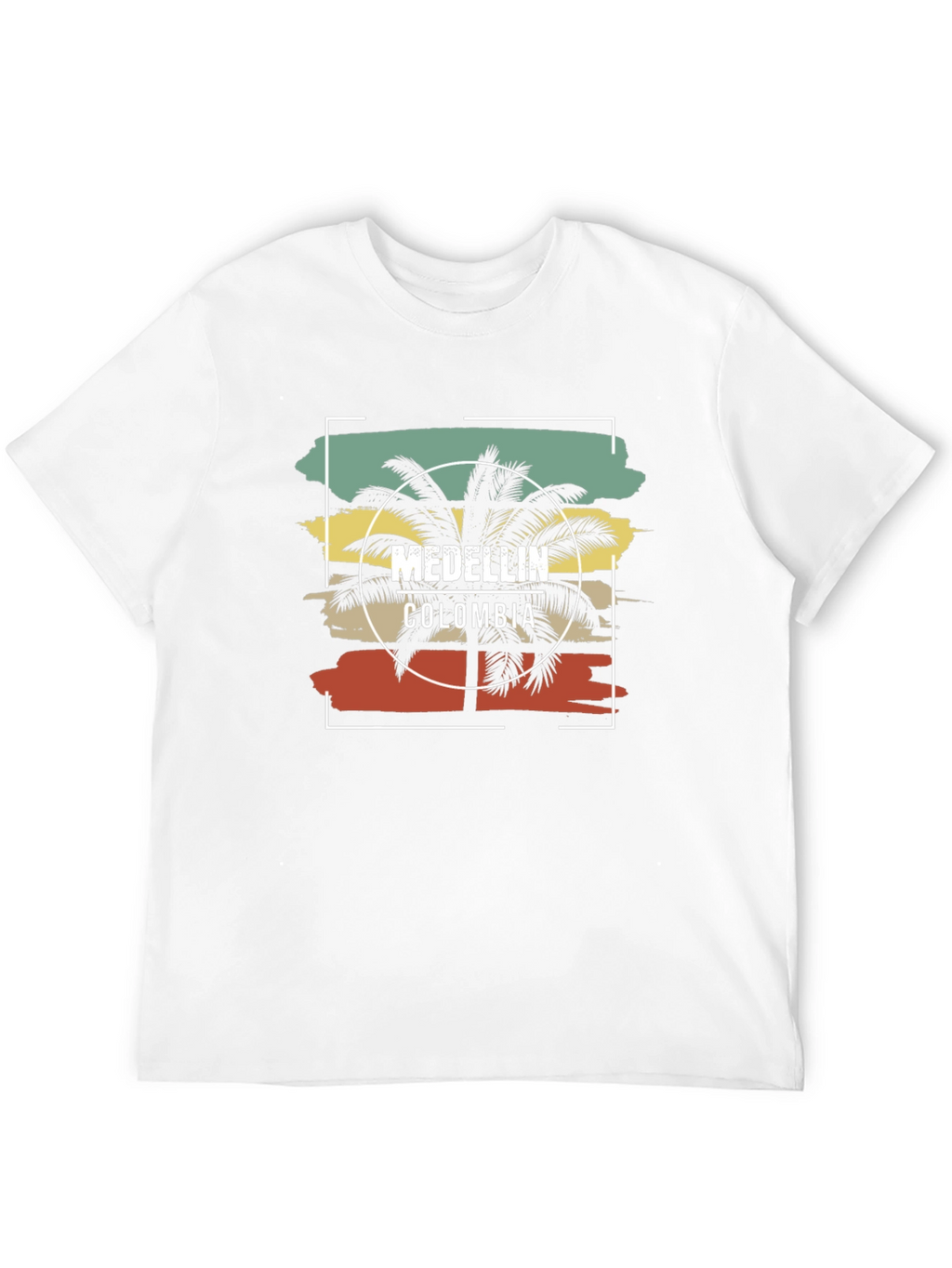 Medellin Colombia Graphic Tee - Retro Palm Tree Design