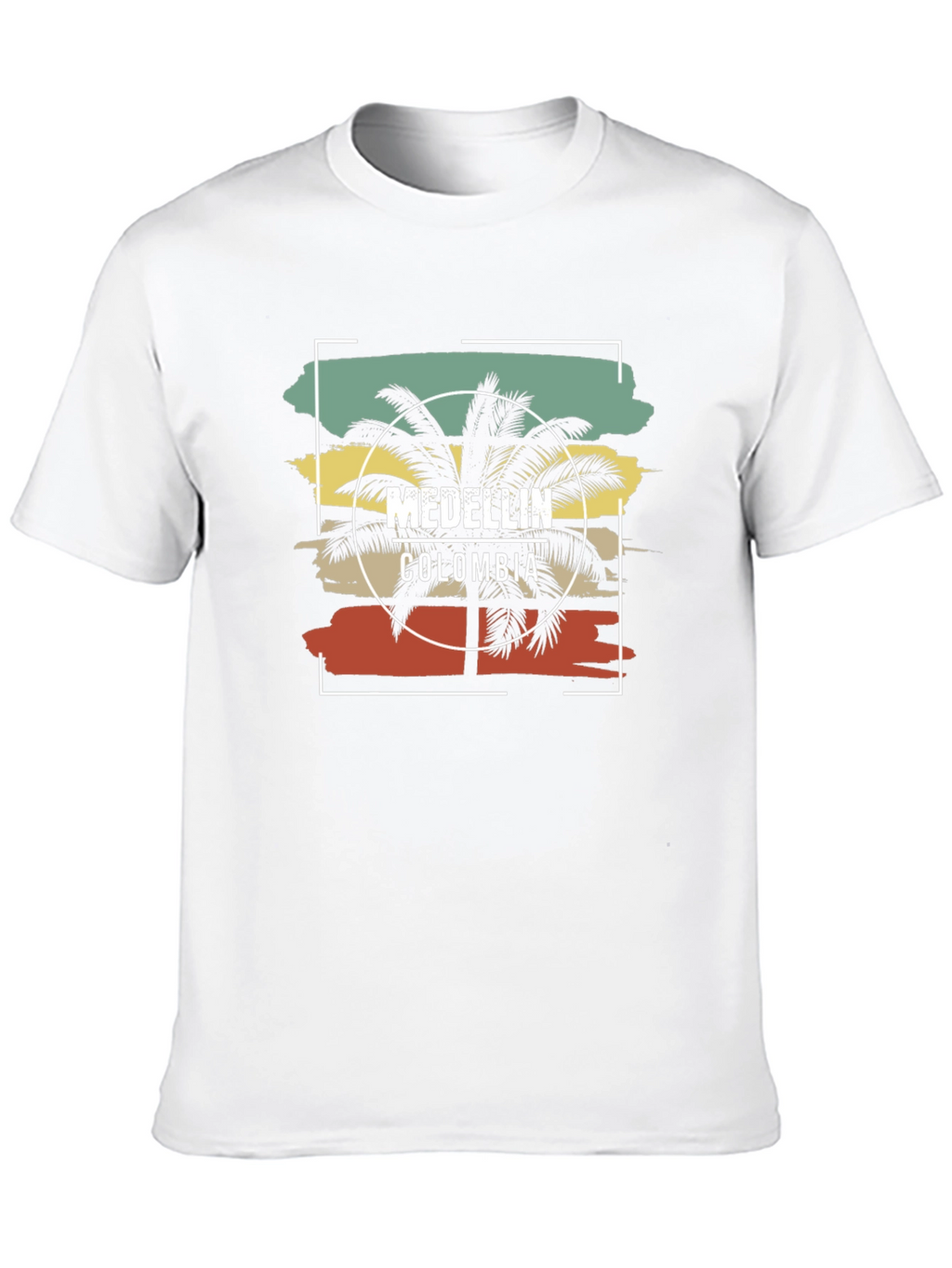 Medellin Colombia Graphic Tee - Retro Palm Tree Design