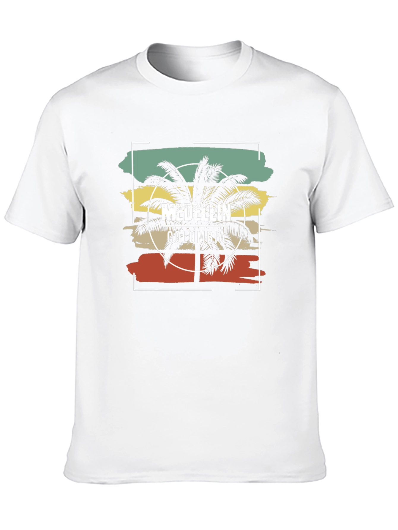 Medellin Colombia Graphic Tee - Retro Palm Tree Design