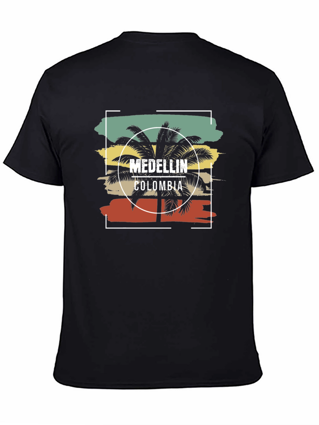 Medellin Colombia Graphic Tee - Retro Palm Tree Design