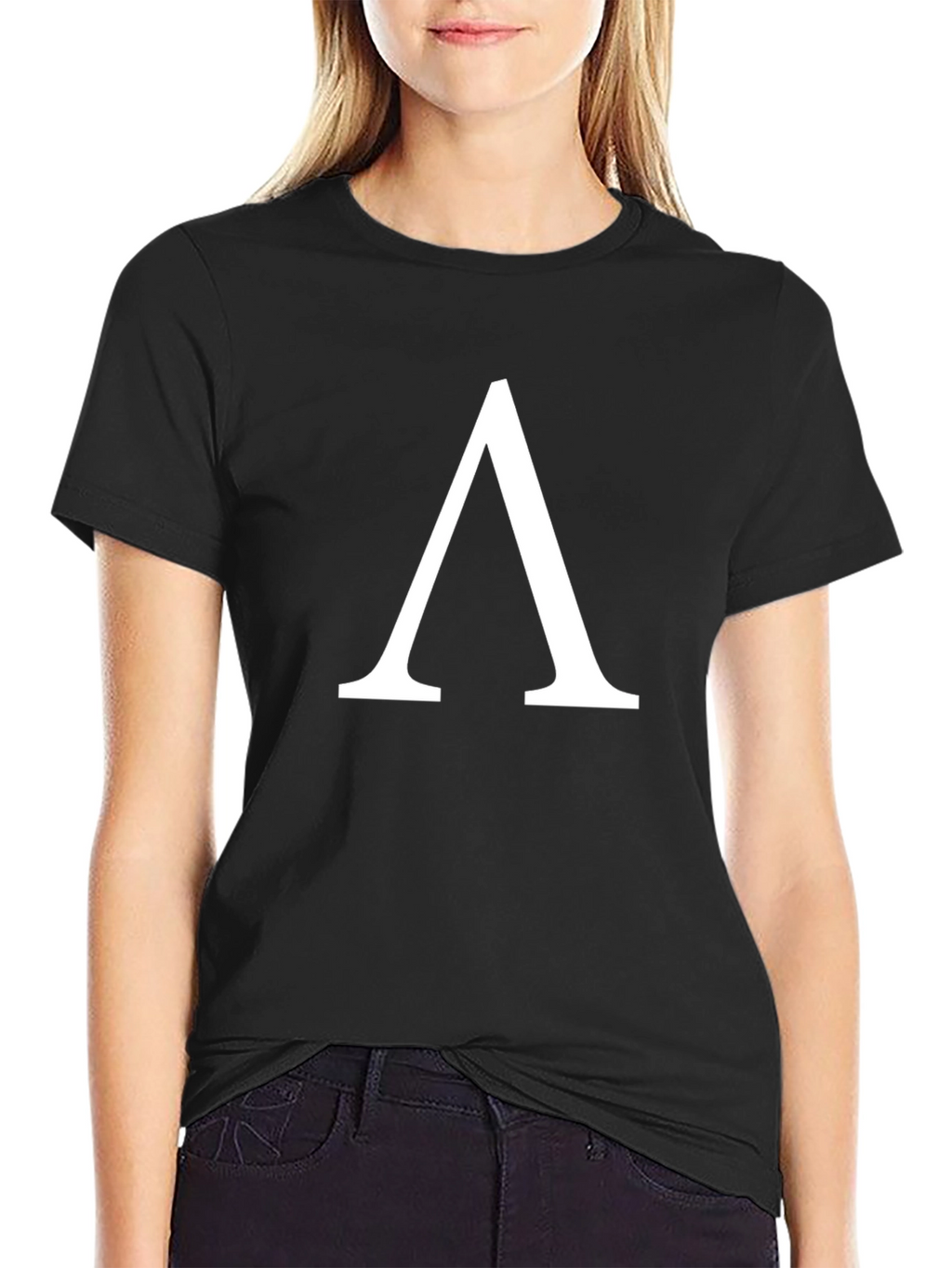 Minimalist Lambda Symbol Black T-Shirt