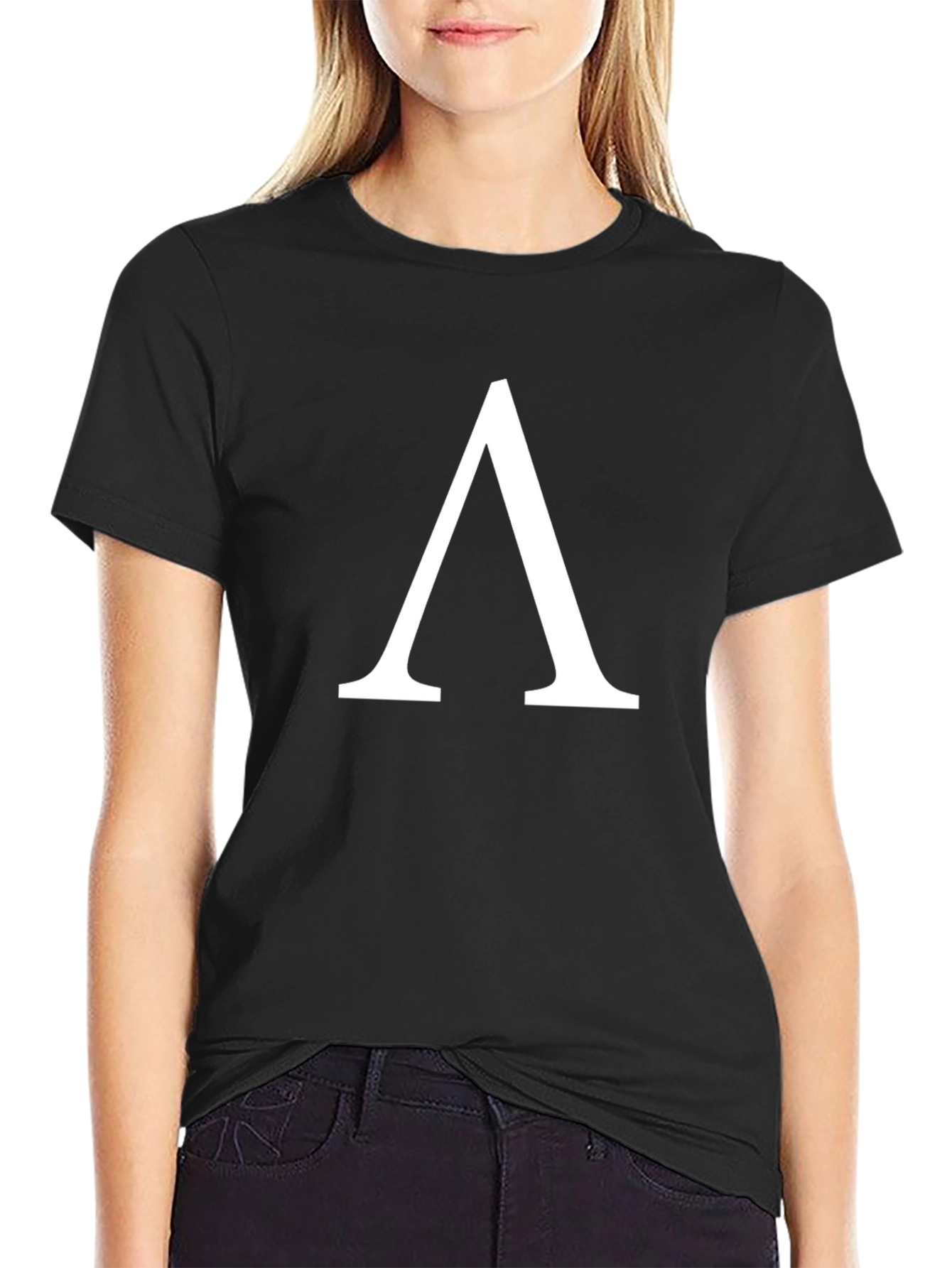 Minimalist Lambda Symbol Black T-Shirt