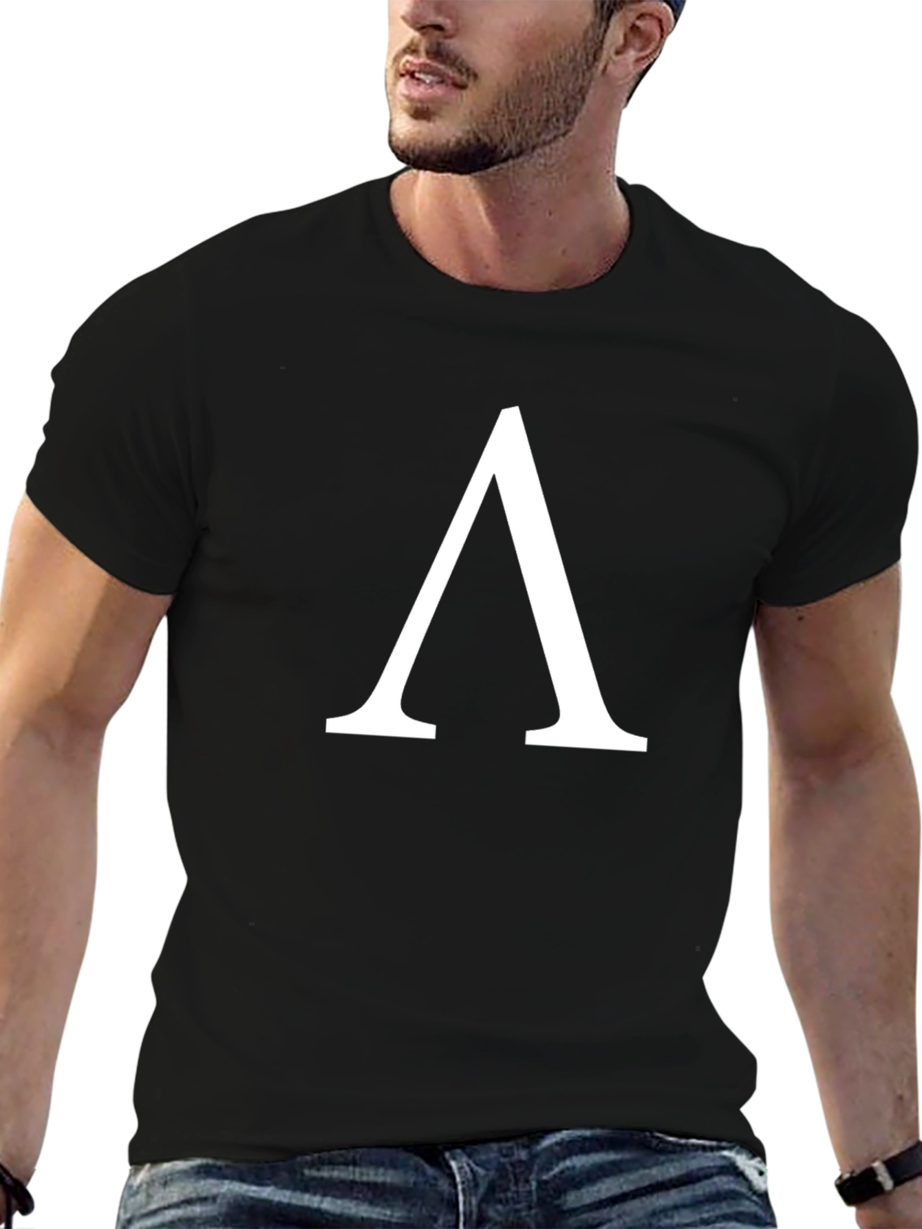 Minimalist Lambda Symbol Black T-Shirt