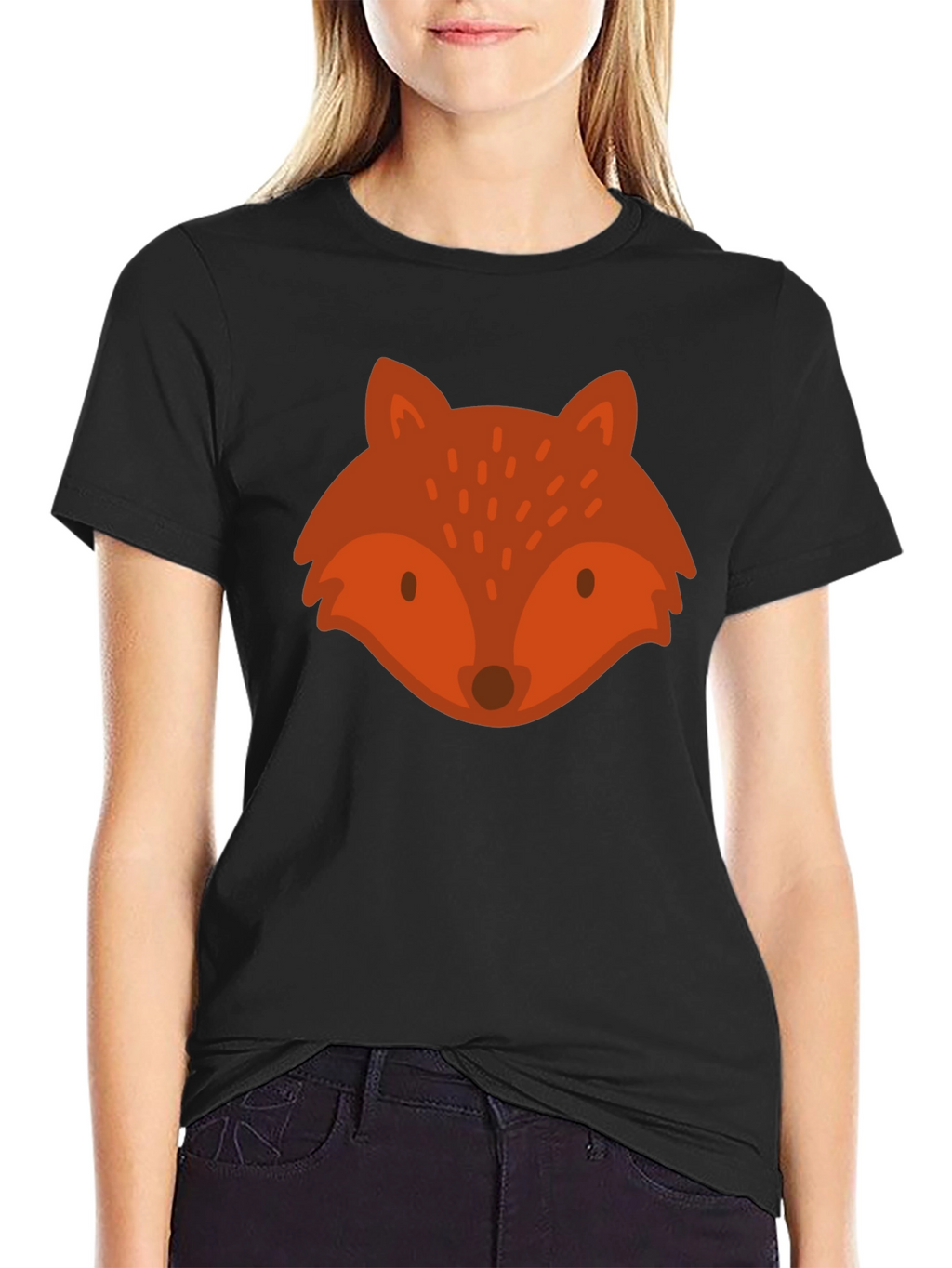 Fox Graphic Tee - Unisex Black Cotton T-Shirt