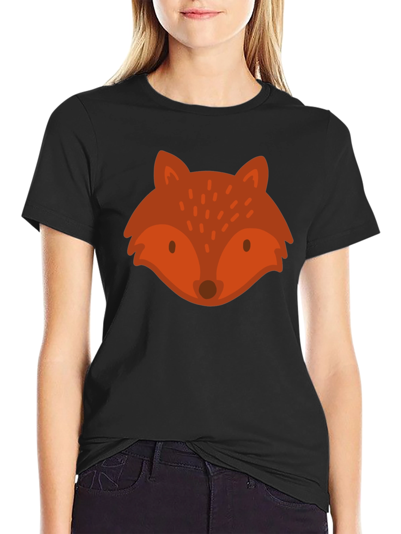 Fox Graphic Tee - Unisex Black Cotton T-Shirt