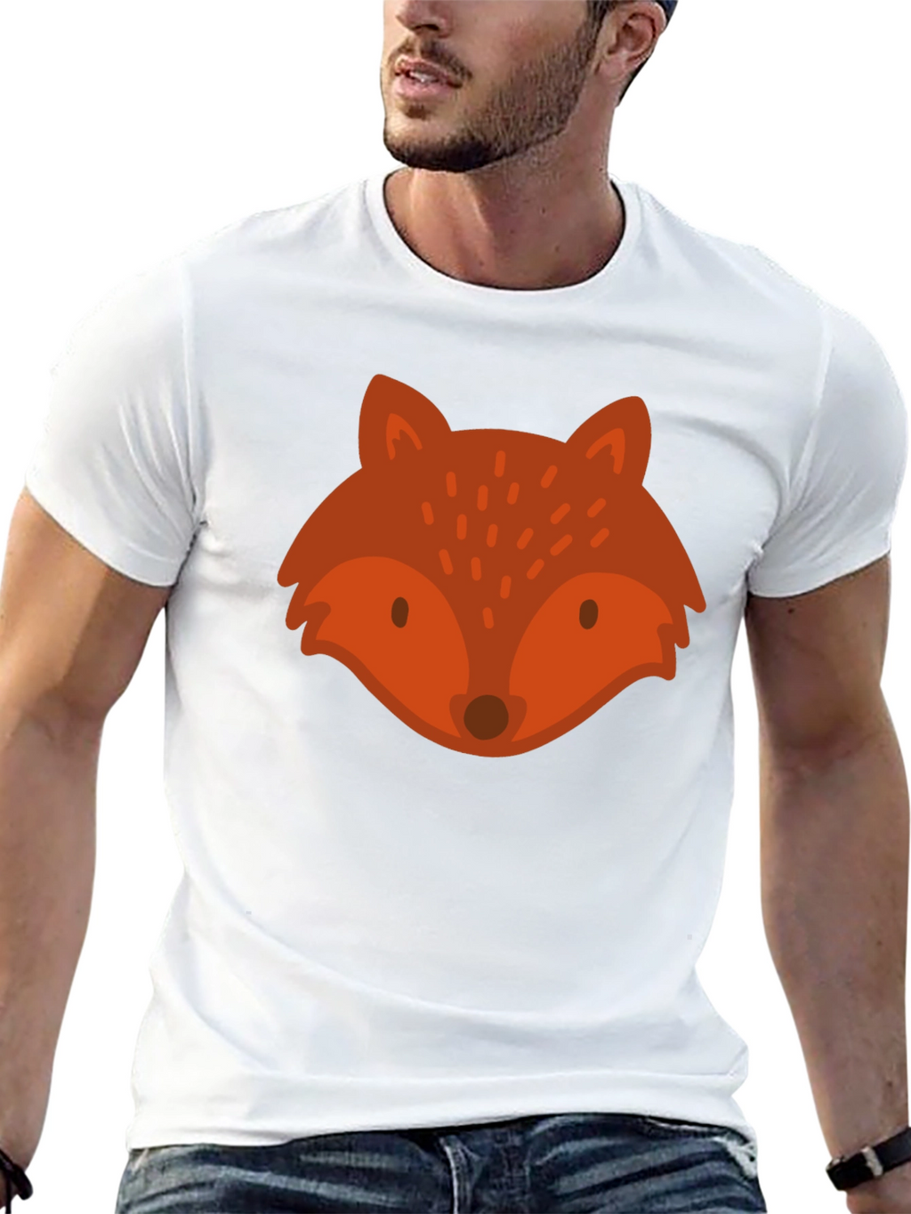 Fox Graphic Tee - Unisex Black Cotton T-Shirt