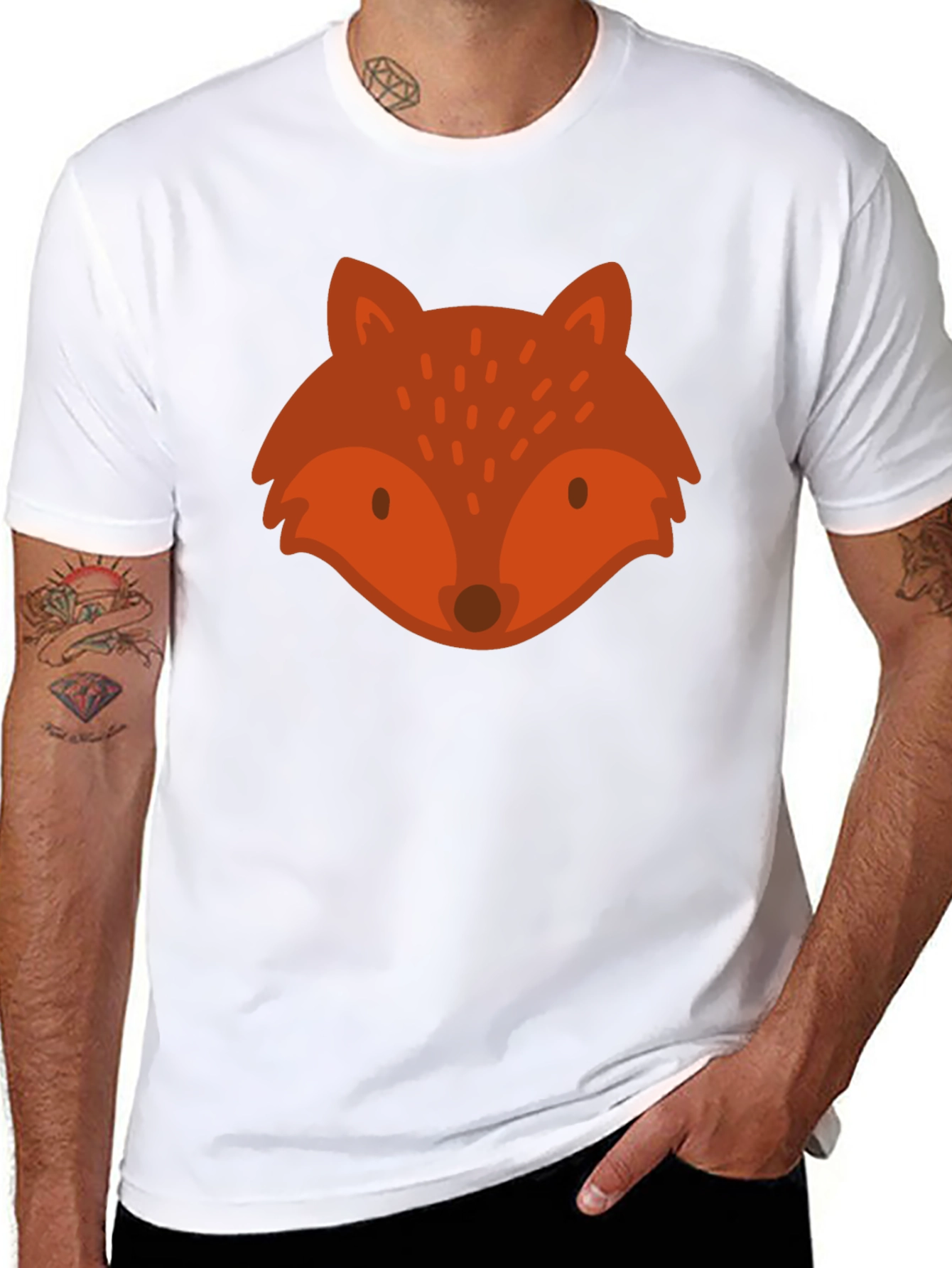 Fox Graphic Tee - Unisex Black Cotton T-Shirt