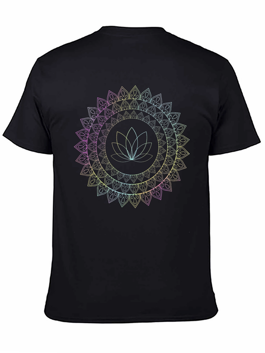 Lotus Mandala Graphic Tee - Mens Black T-Shirt