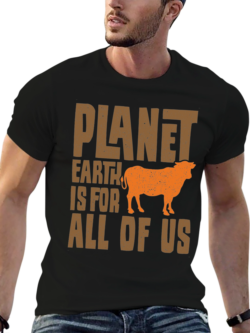Planet Earth T-Shirt - Vegan Cow Tee