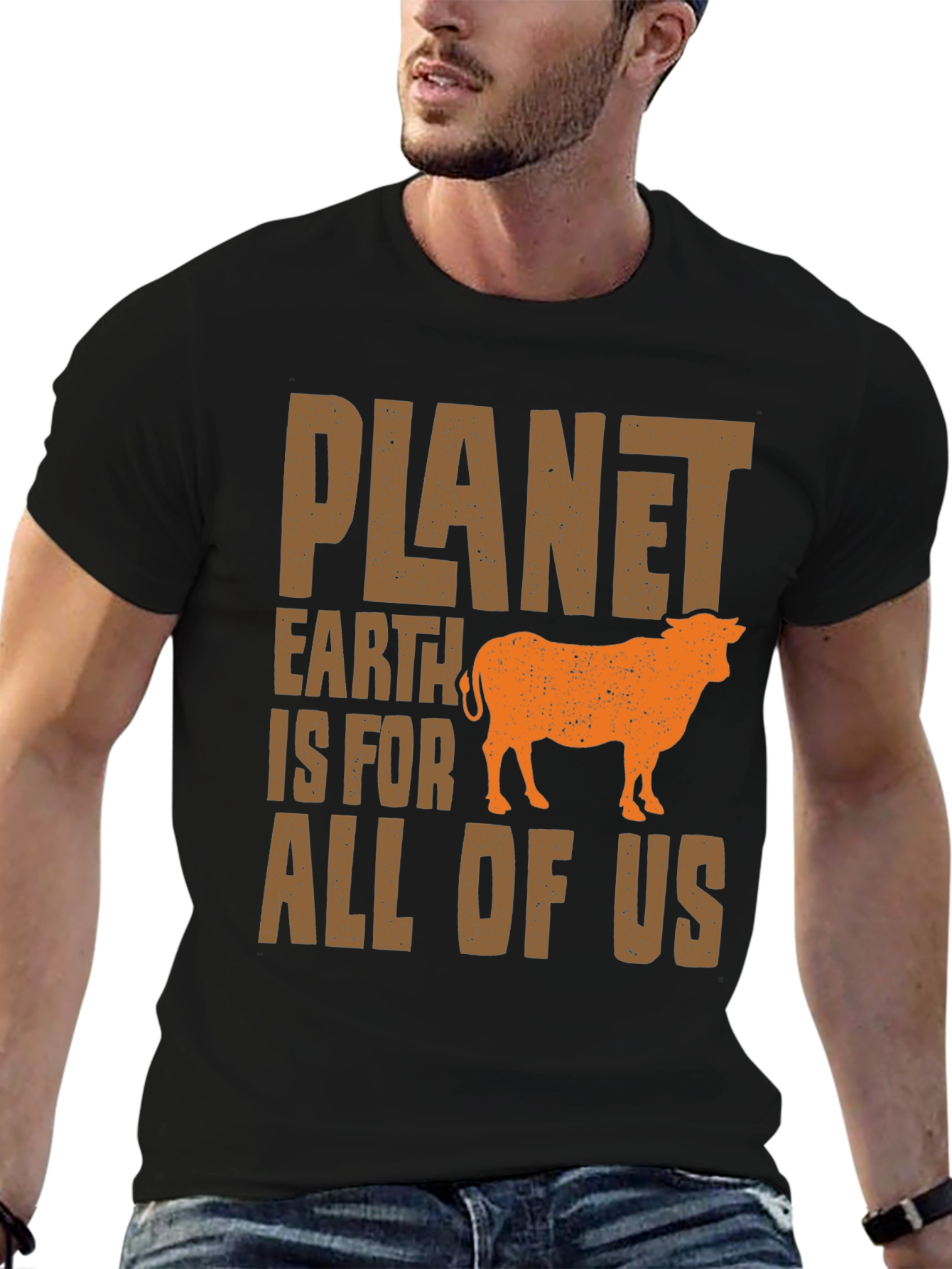 Planet Earth T-Shirt - Vegan Cow Tee