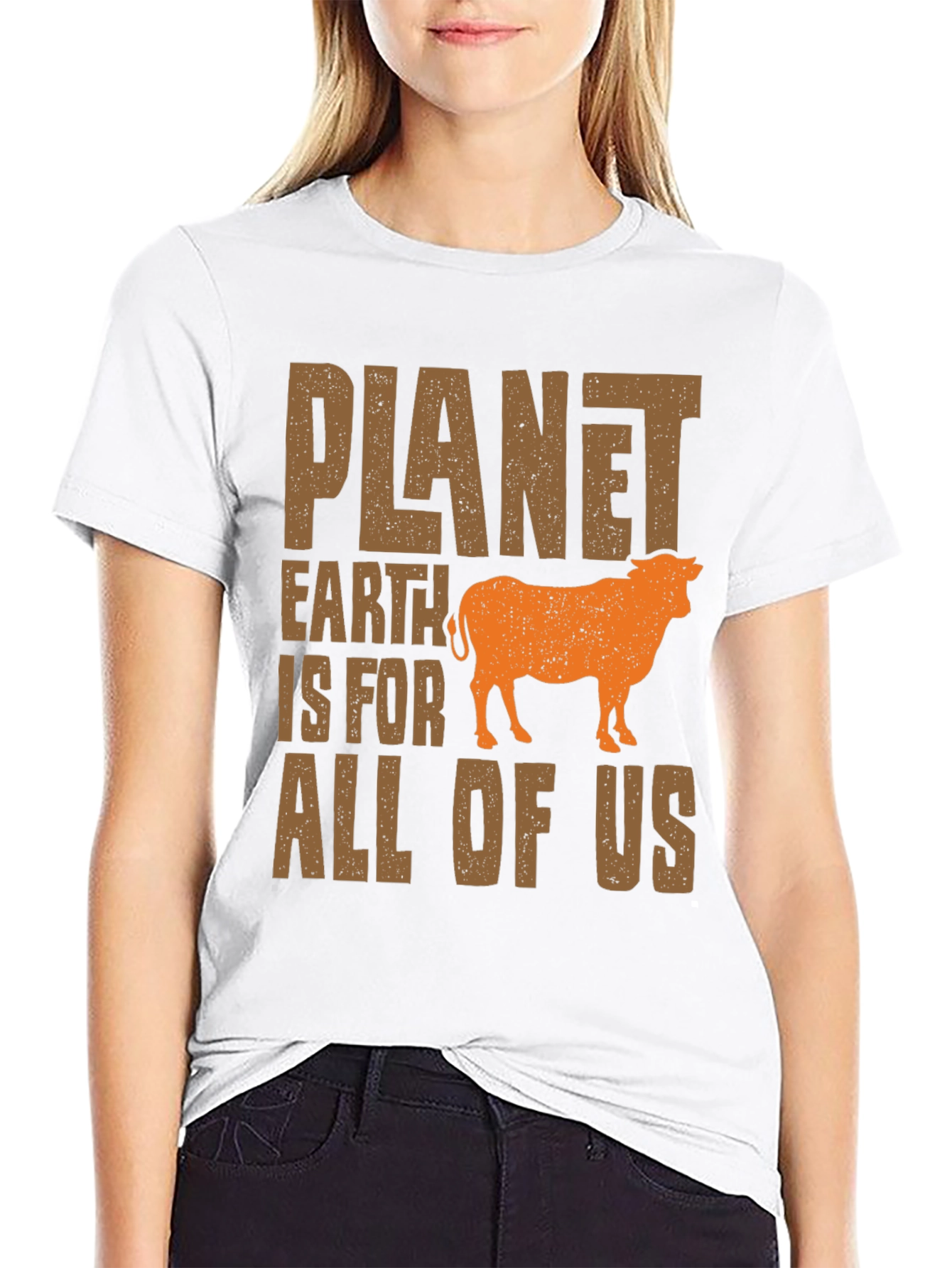 Planet Earth T-Shirt - Vegan Cow Tee