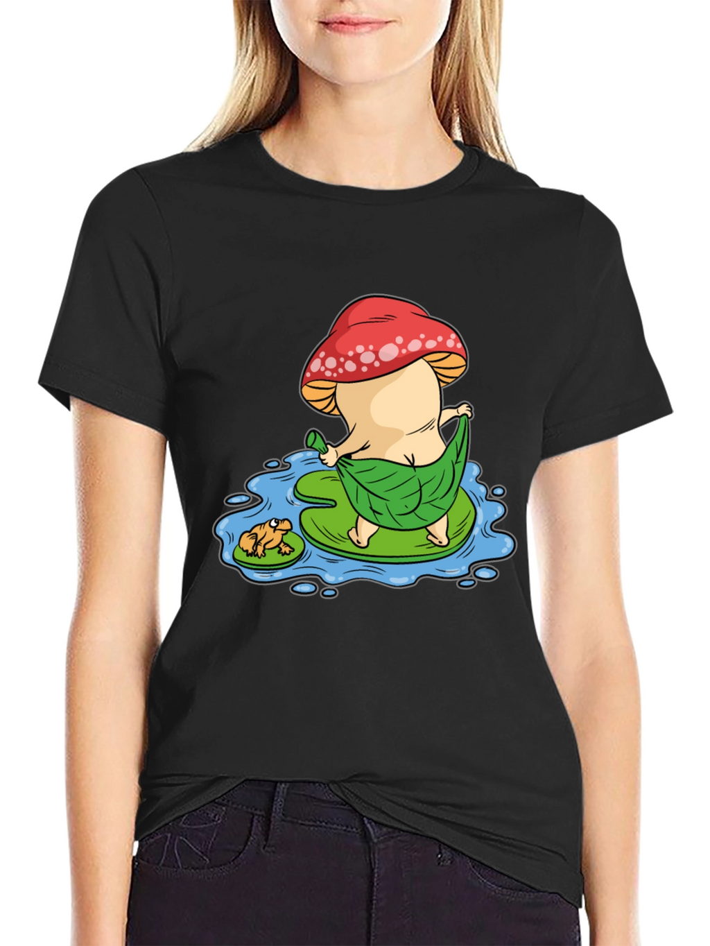 Funny Mushroom & Frog Graphic Tee - Unisex