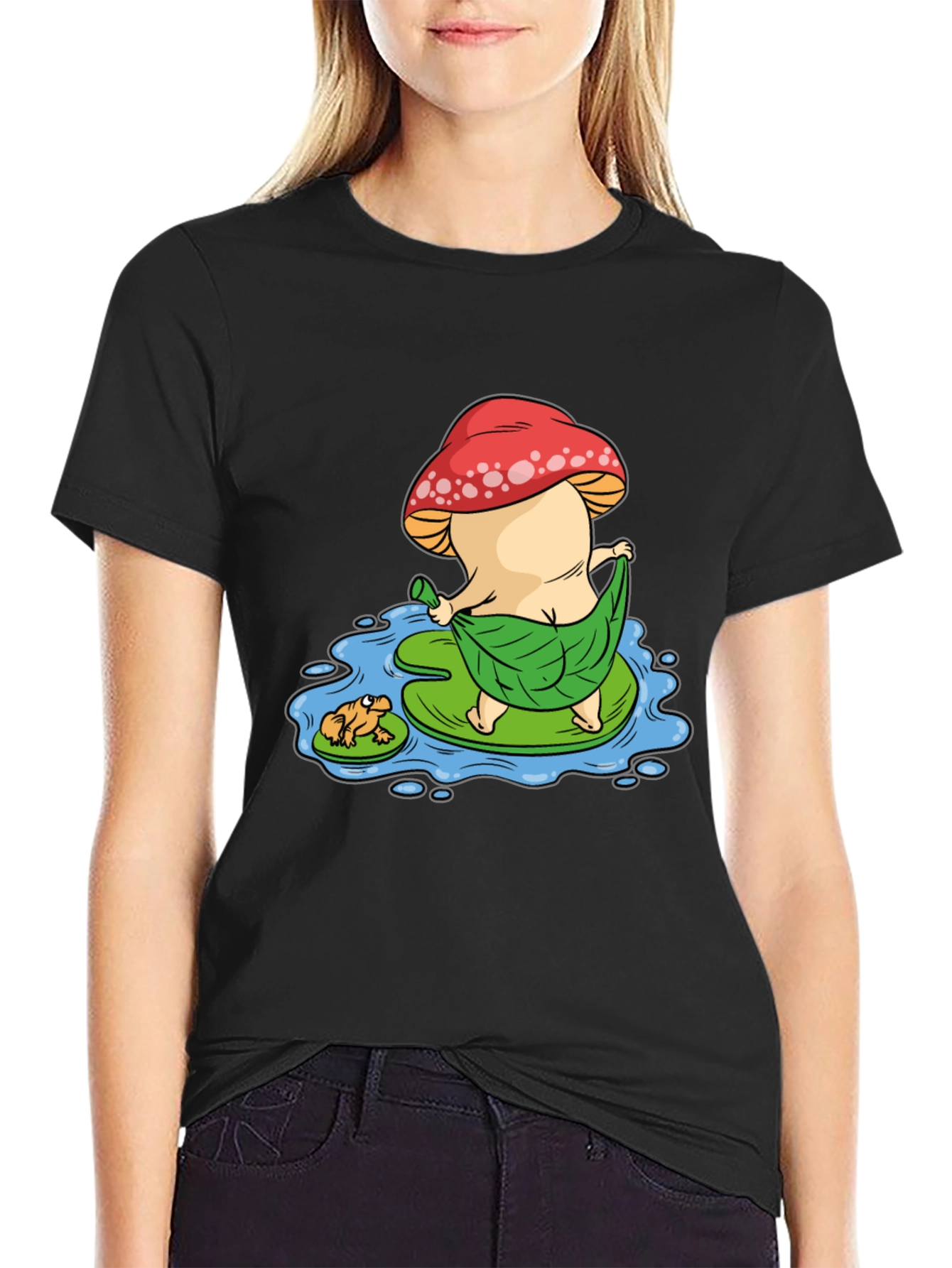 Funny Mushroom & Frog Graphic Tee - Unisex