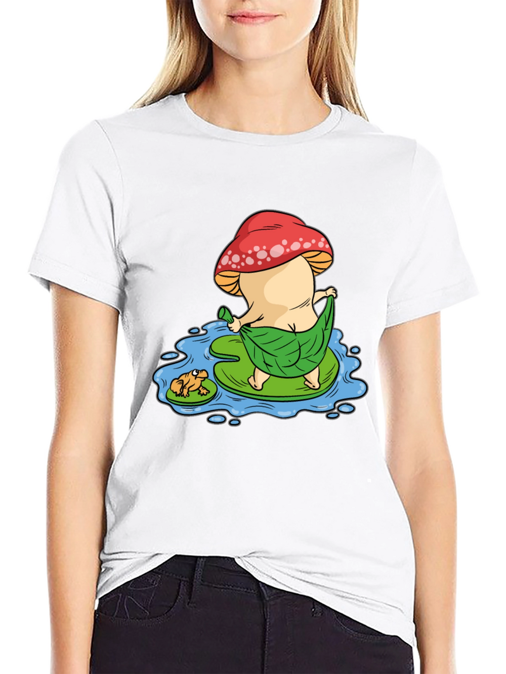 Funny Mushroom & Frog Graphic Tee - Unisex