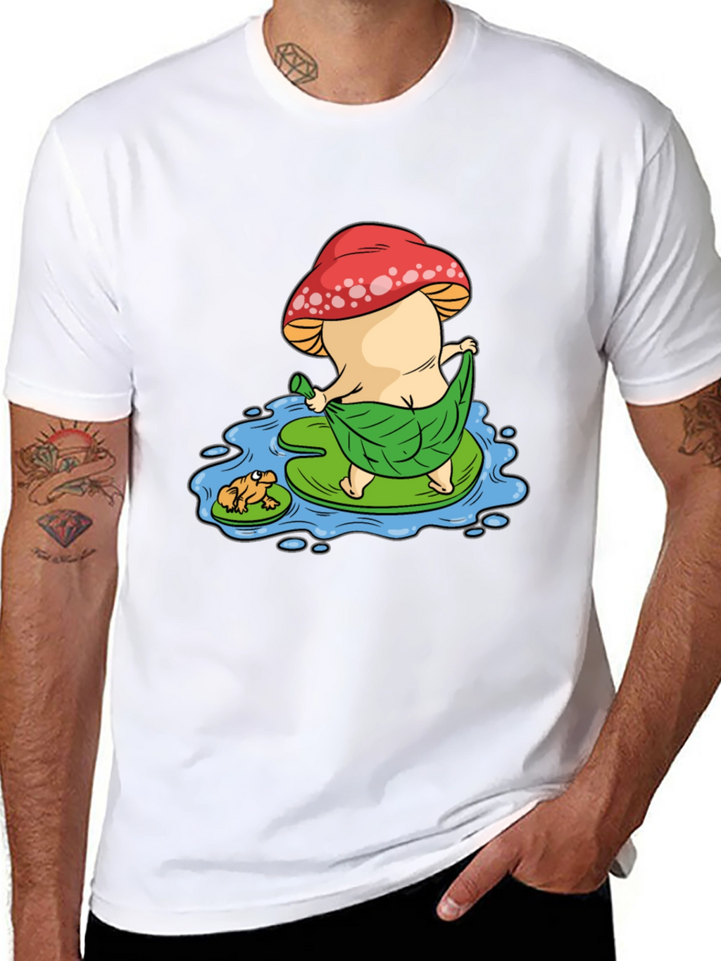 Funny Mushroom & Frog Graphic Tee - Unisex