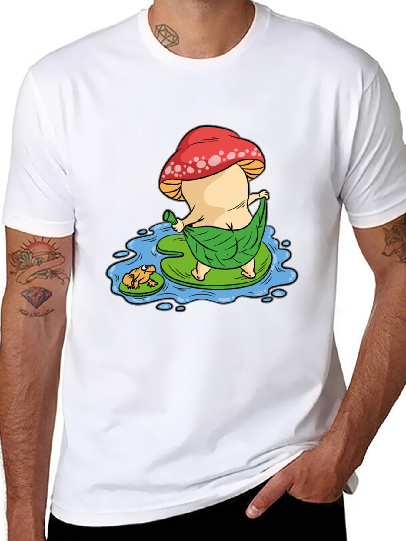 Funny Mushroom & Frog Graphic Tee - Unisex