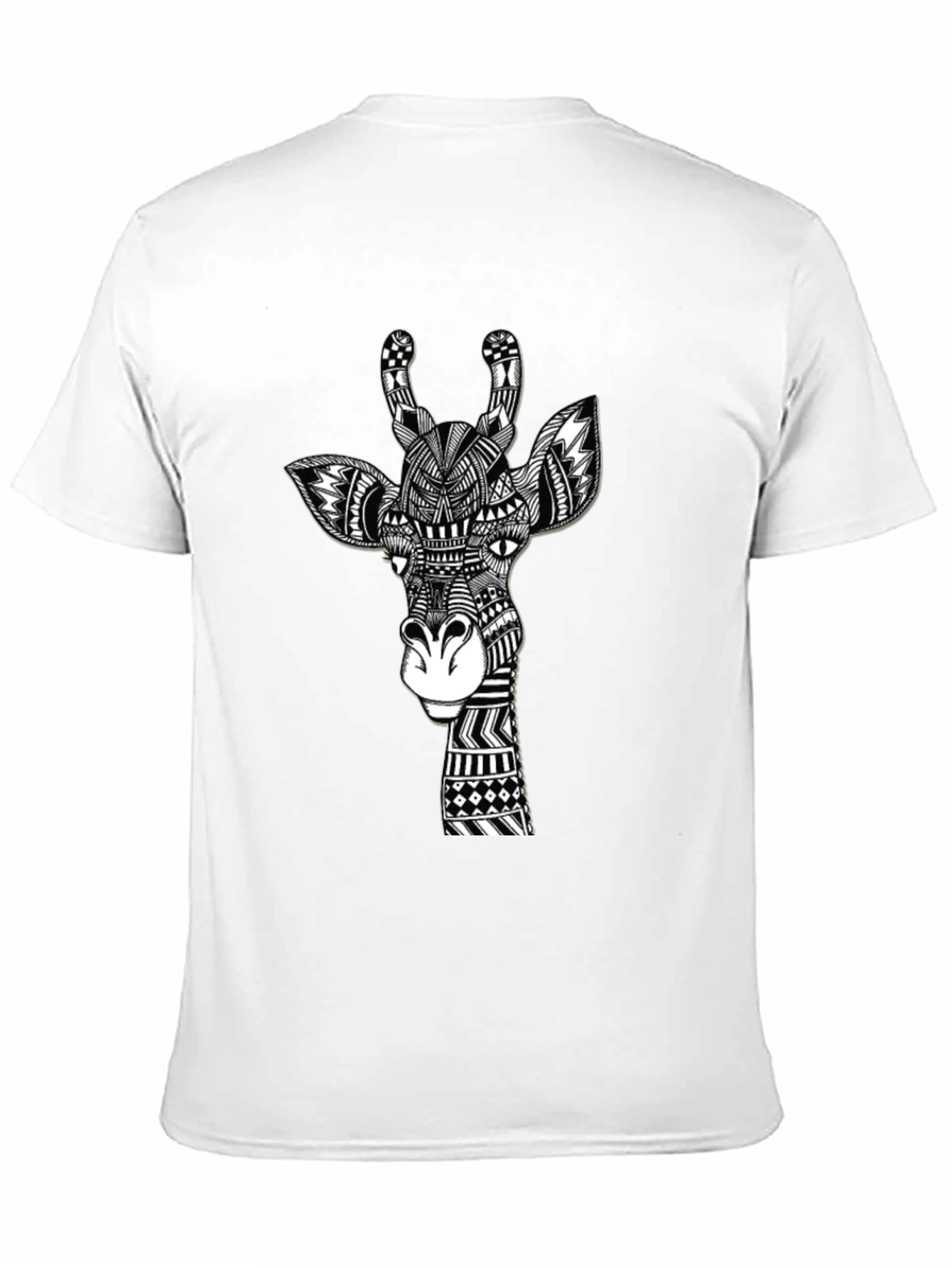 Giraffe Art Black T-Shirt Unique Design