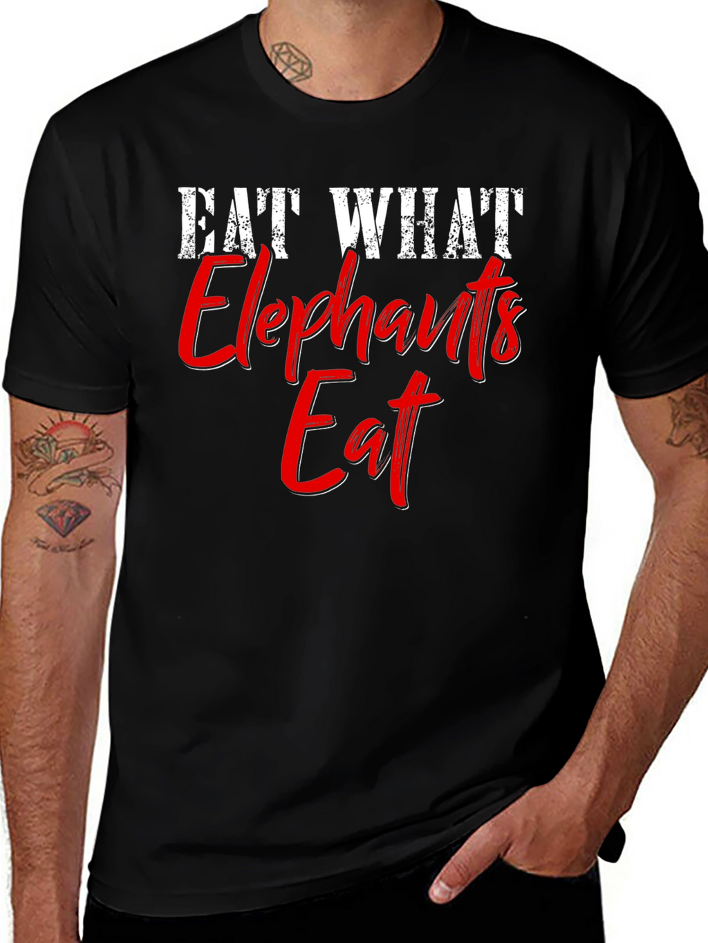 Eat What Elephants Eat Funny Graphic T-Shirt