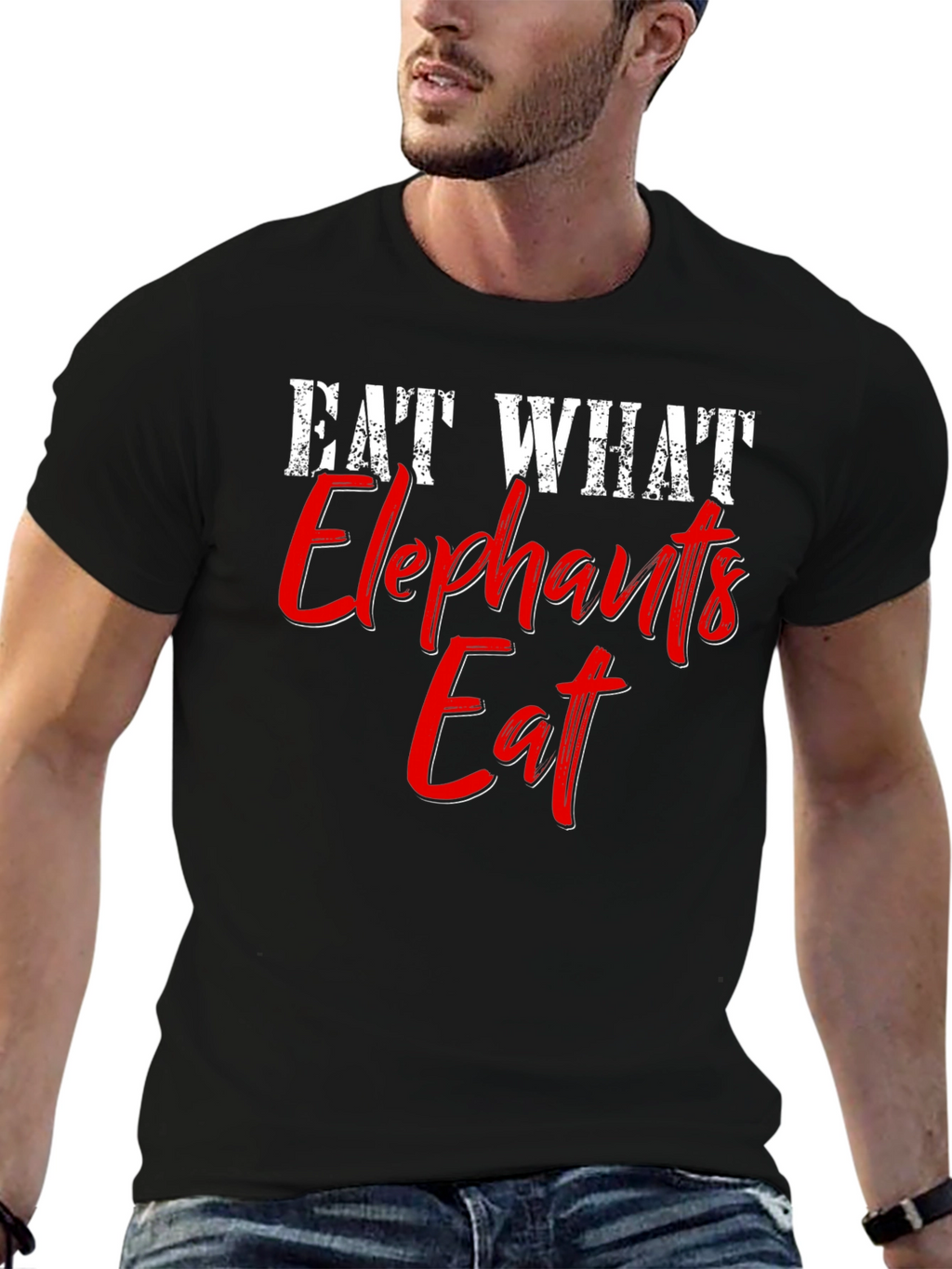 Eat What Elephants Eat Funny Graphic T-Shirt