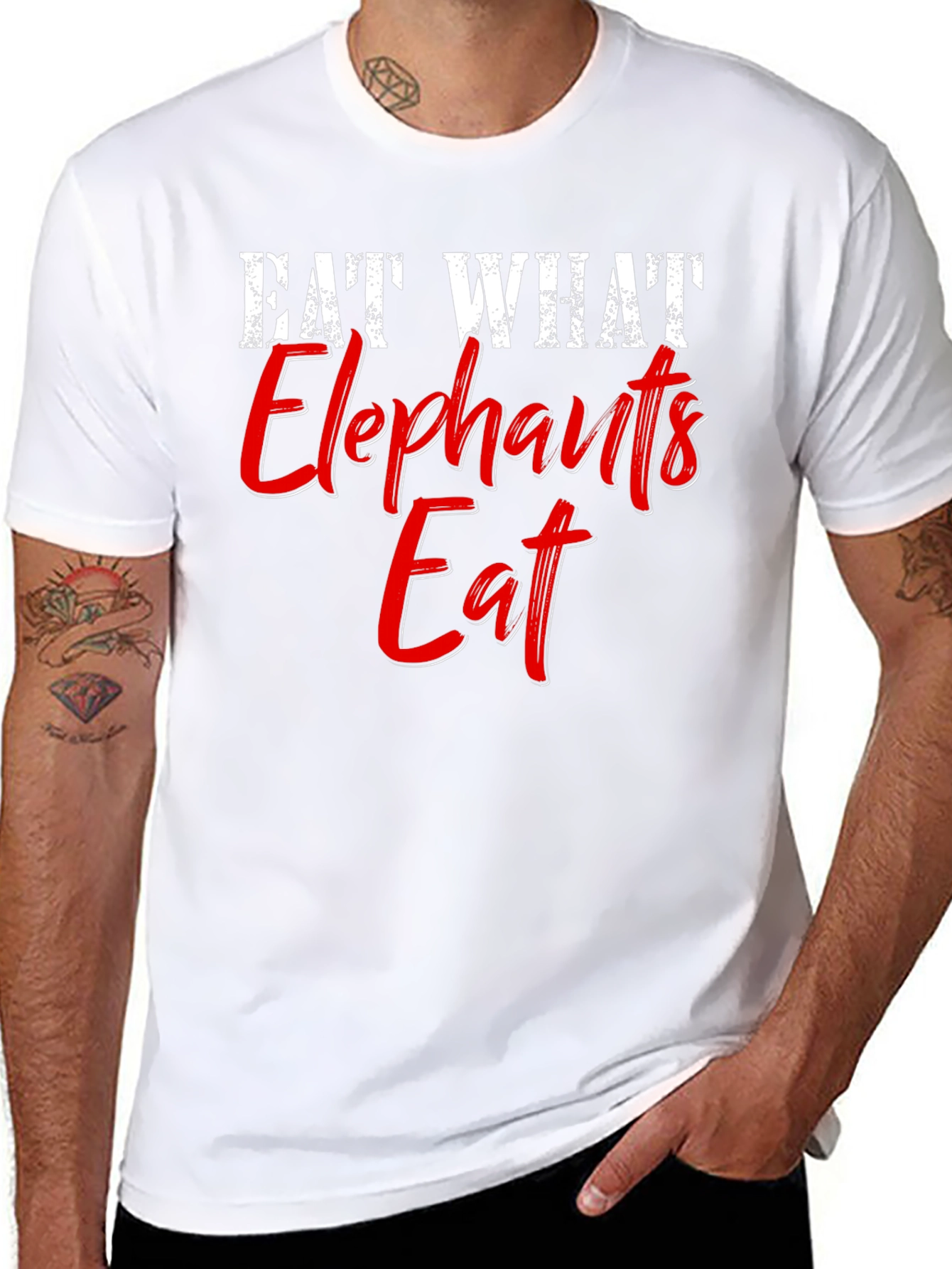Eat What Elephants Eat Funny Graphic T-Shirt