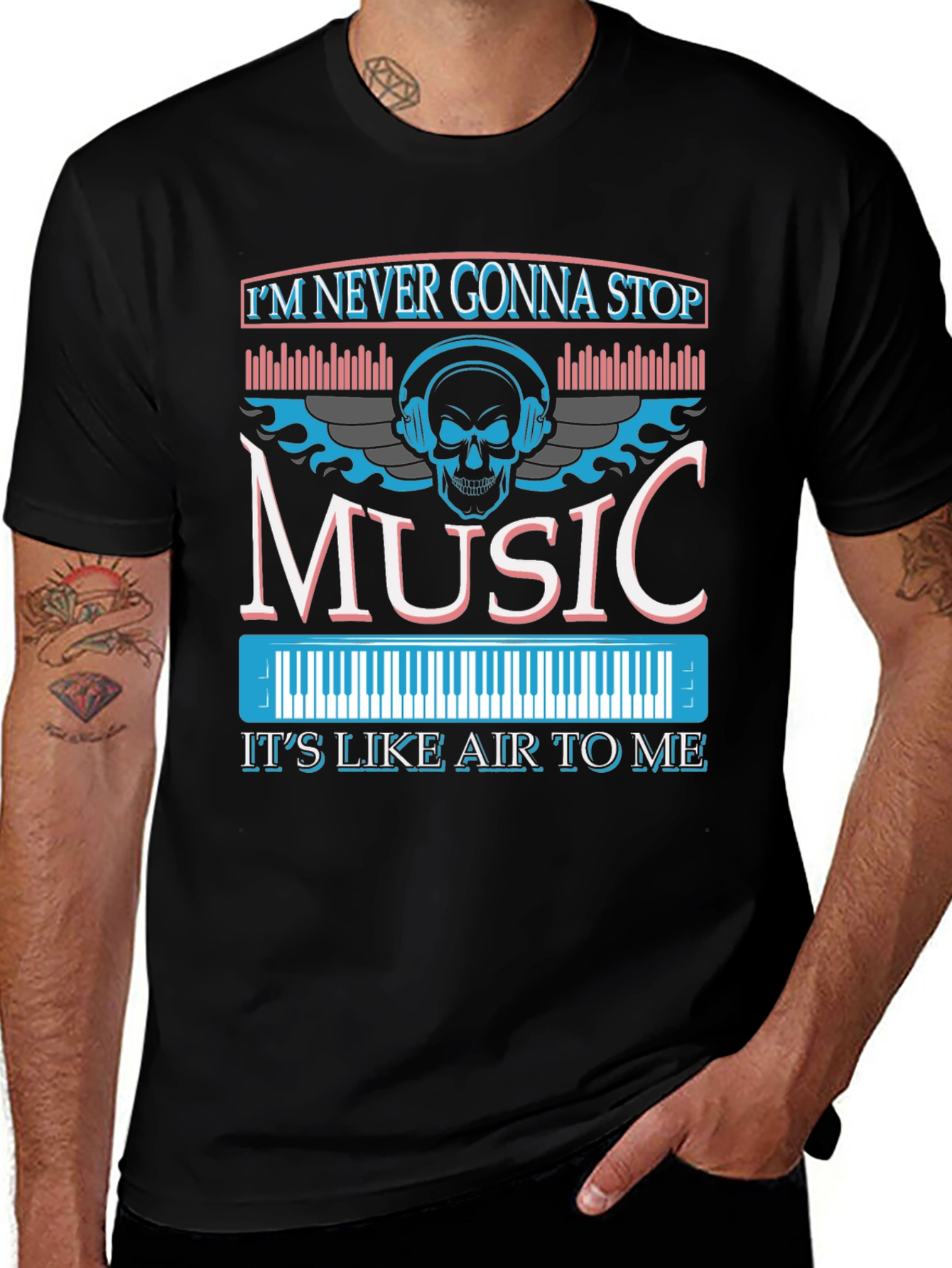 Music Skull Graphic T-Shirt