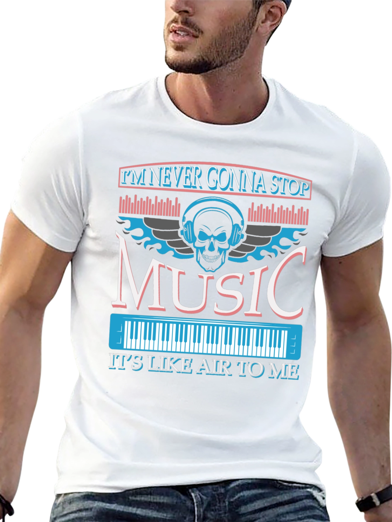 Music Skull Graphic T-Shirt