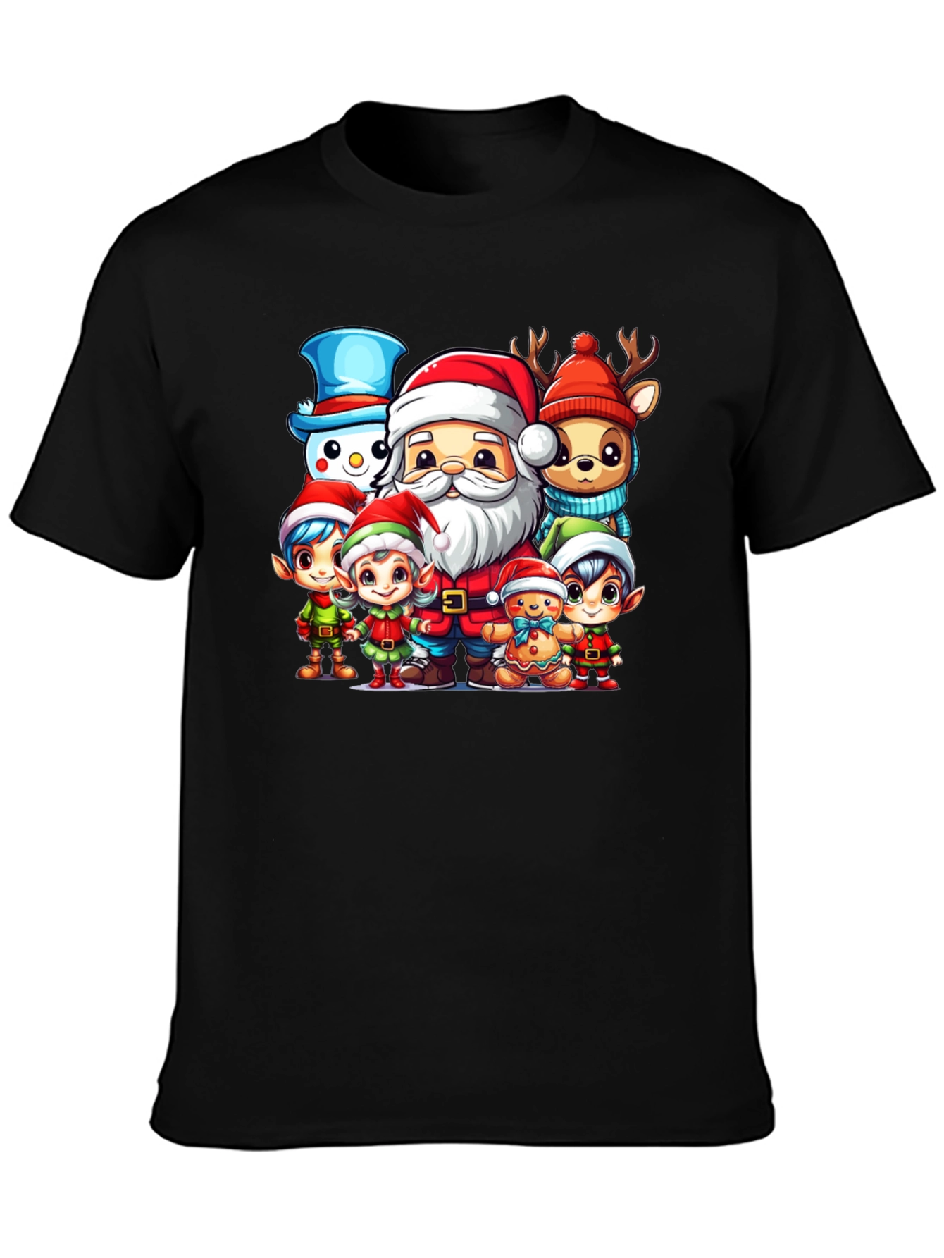 Festive Cartoon Christmas Graphic Tee
