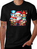 Festive Cartoon Christmas Graphic Tee