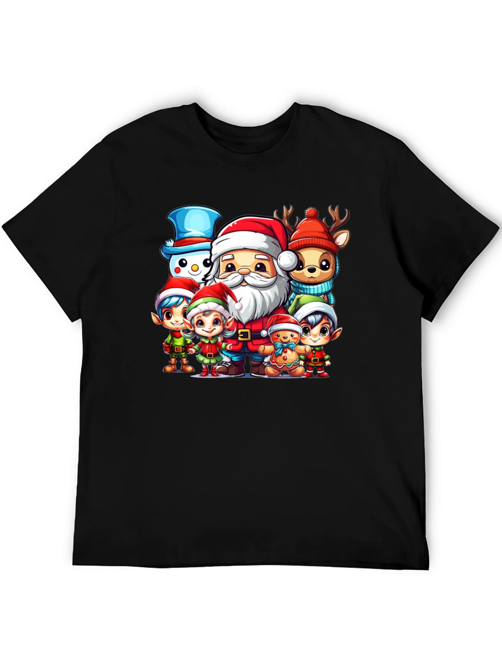 Festive Cartoon Christmas Graphic Tee
