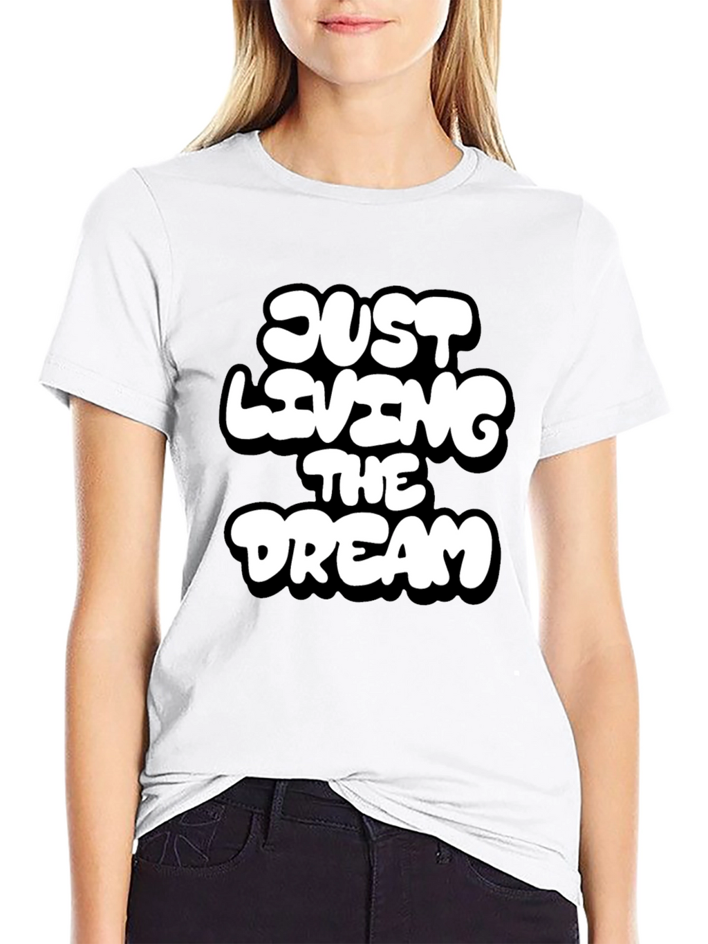 Just Living the Dream Black Graphic T-Shirt