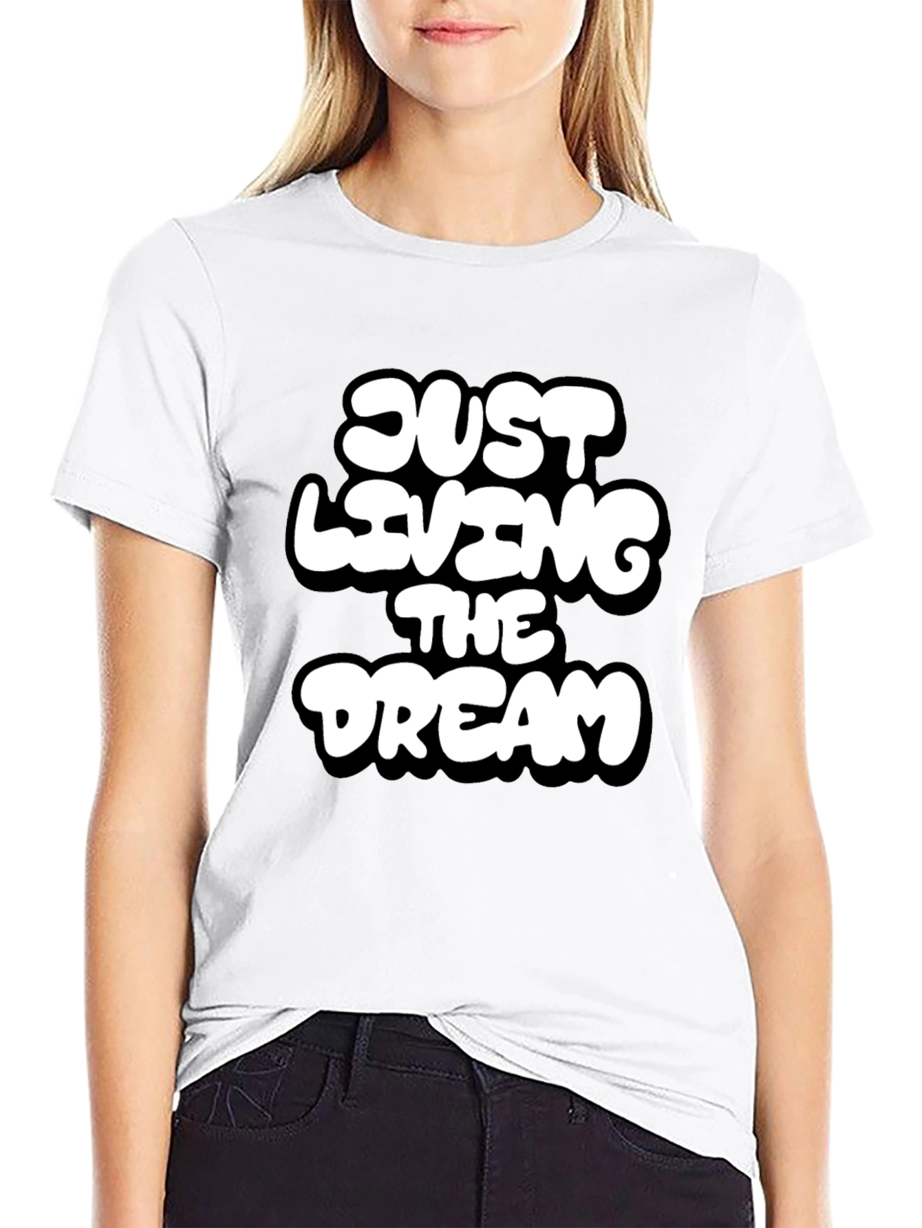 Just Living the Dream Black Graphic T-Shirt