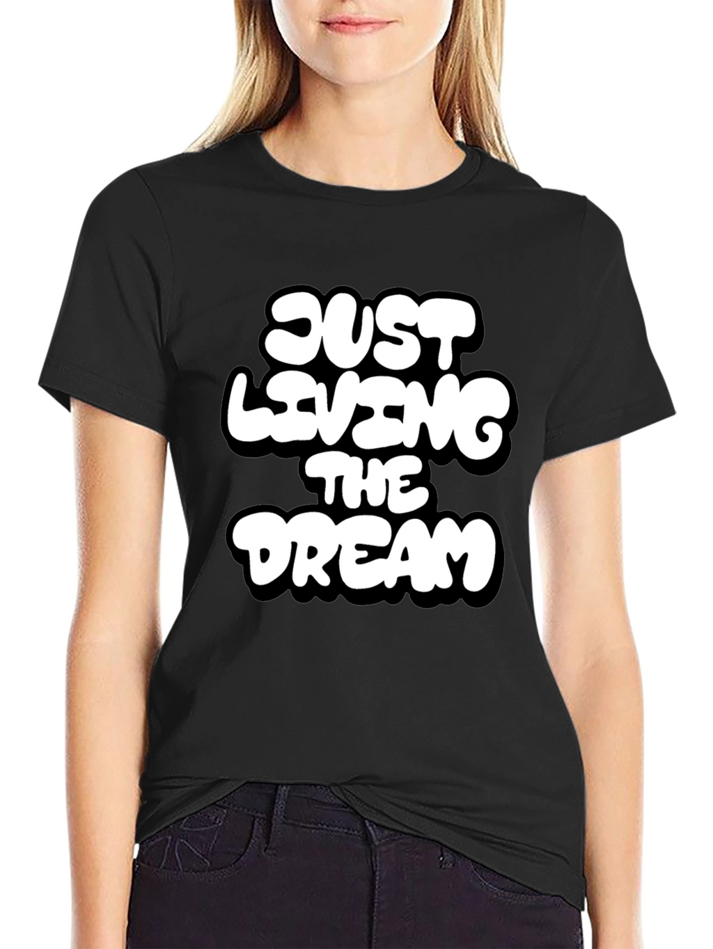 Just Living the Dream Black Graphic T-Shirt