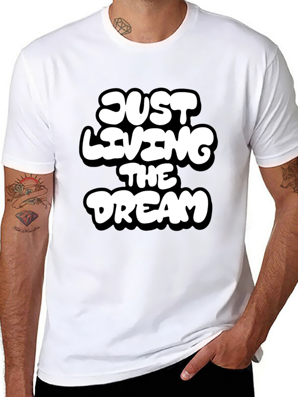 Just Living the Dream Black Graphic T-Shirt