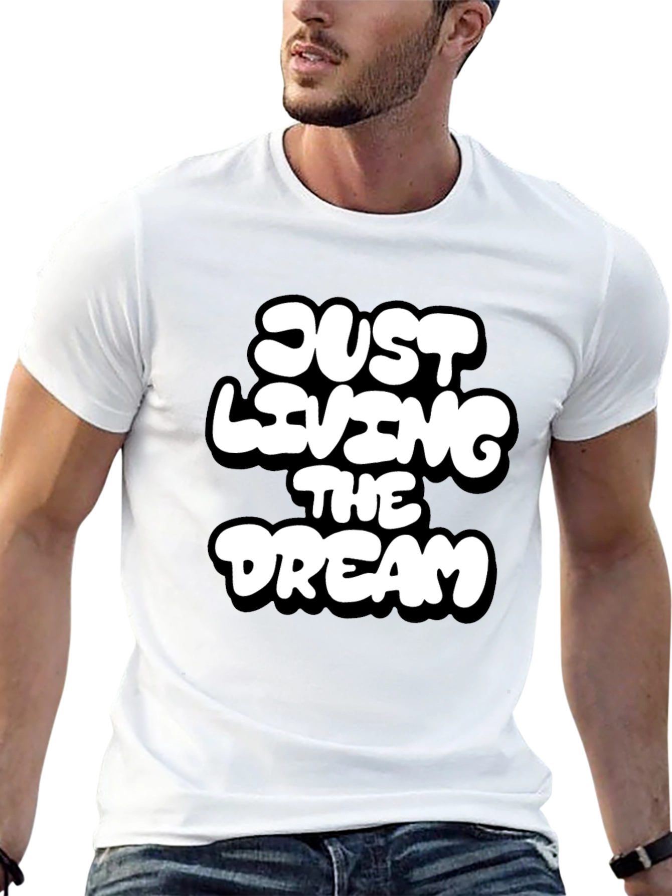Just Living the Dream Black Graphic T-Shirt