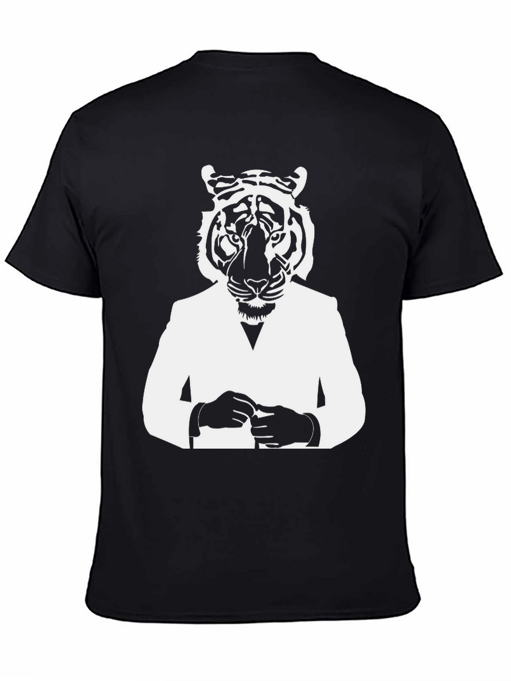 Tiger Man Graphic Tee - Stylish Black T-Shirt