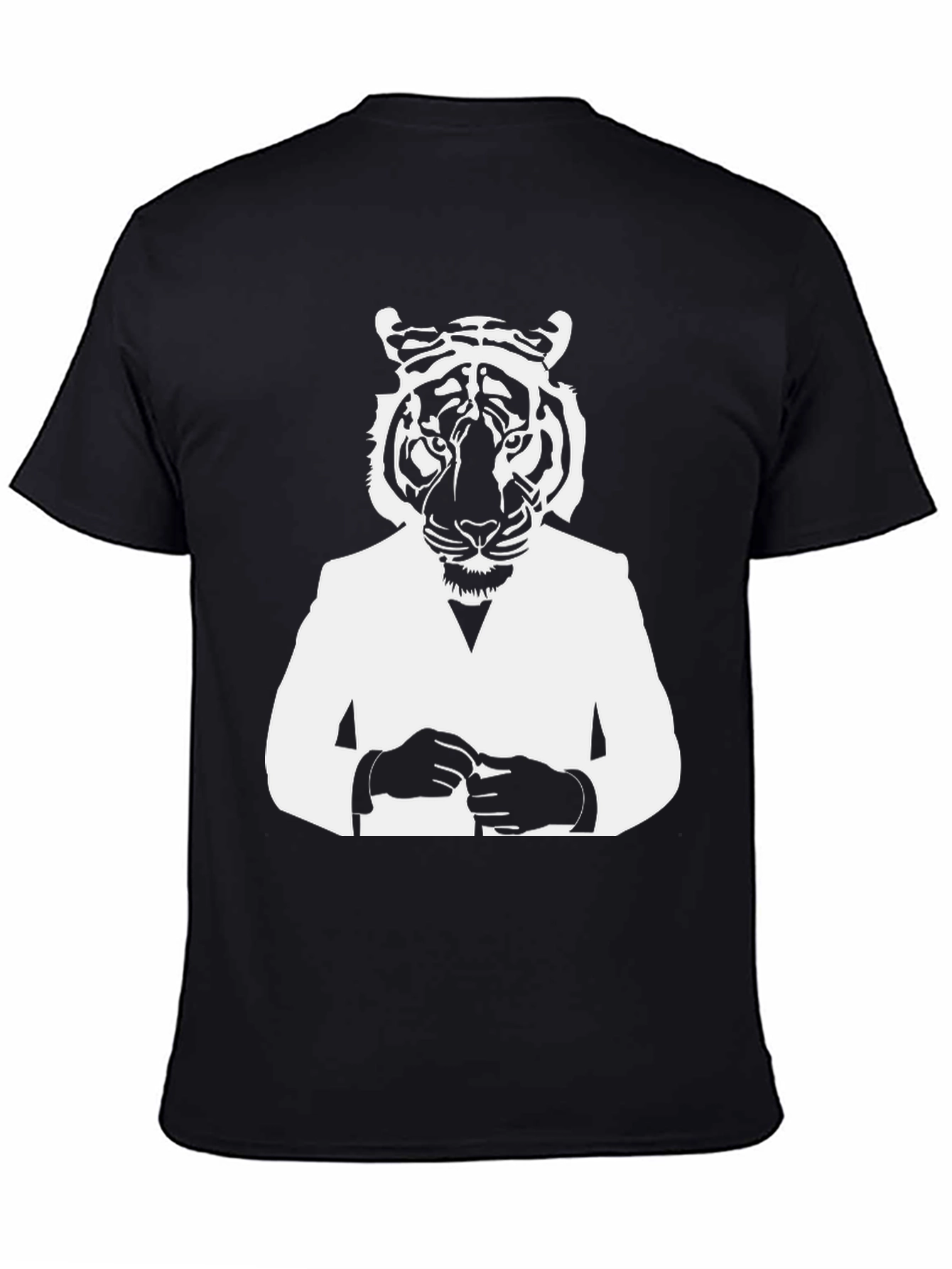 Tiger Man Graphic Tee - Stylish Black T-Shirt