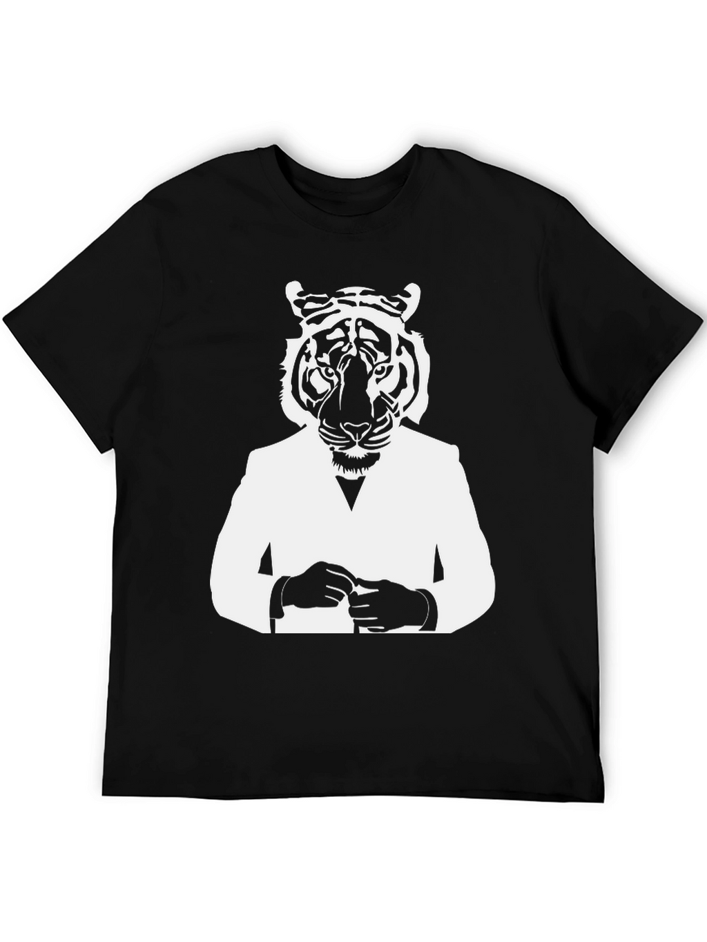 Tiger Man Graphic Tee - Stylish Black T-Shirt