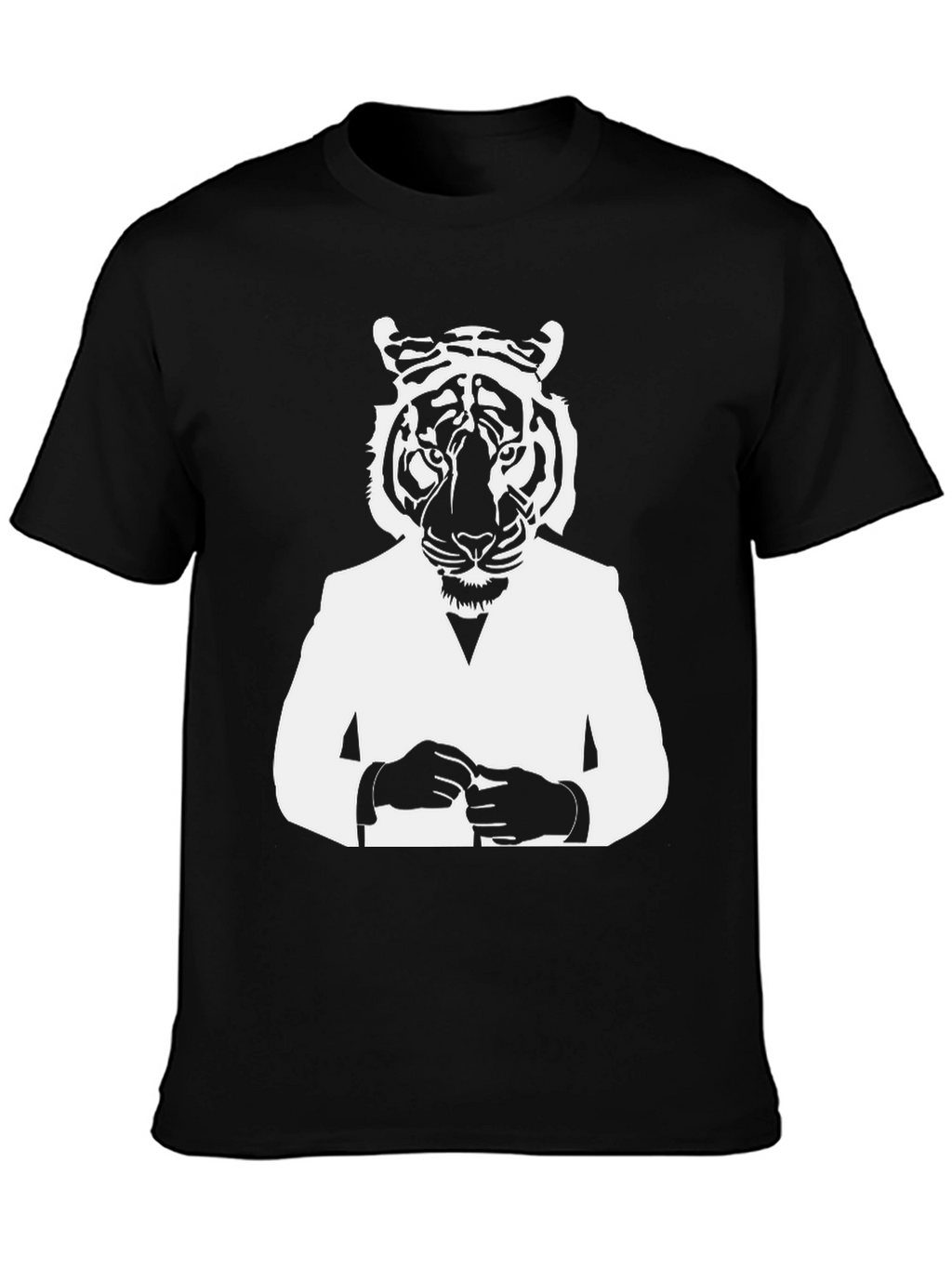 Tiger Man Graphic Tee - Stylish Black T-Shirt