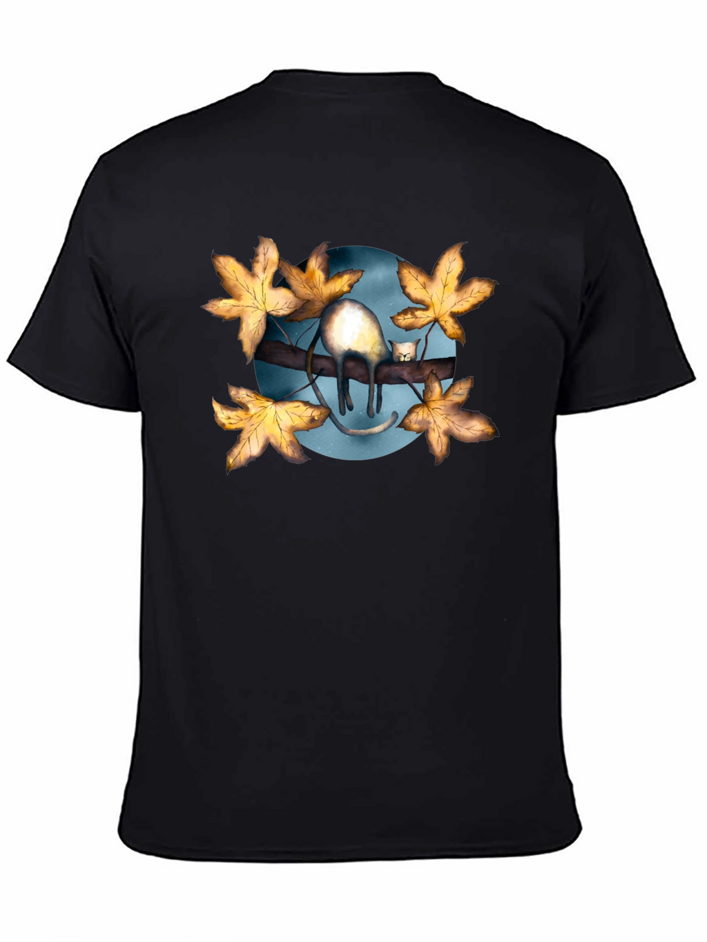 Cat on Branch T-Shirt - Unique Graphic Tee