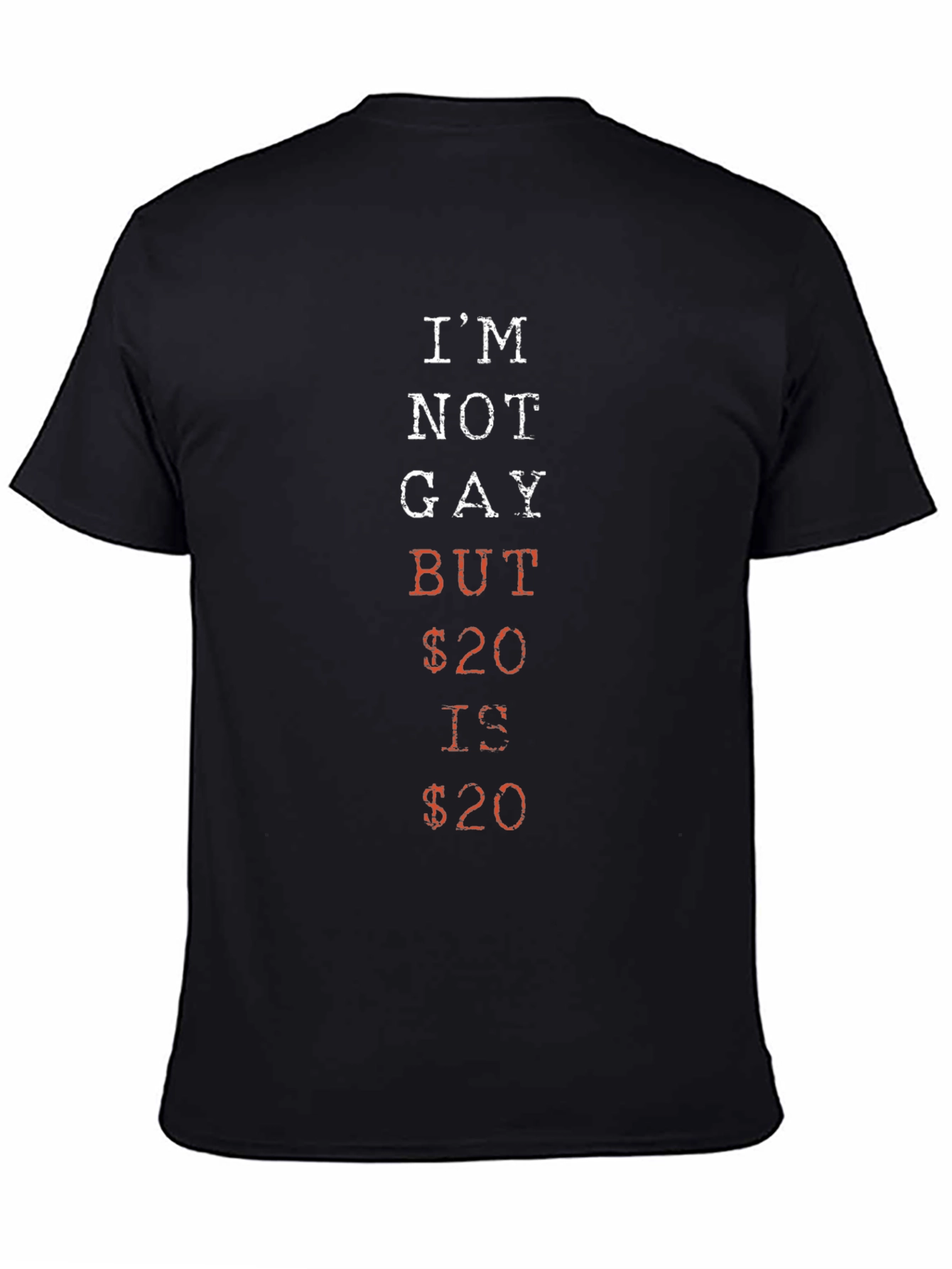 Humorous Im Not Gay But $20 Is $20 Graphic Tee